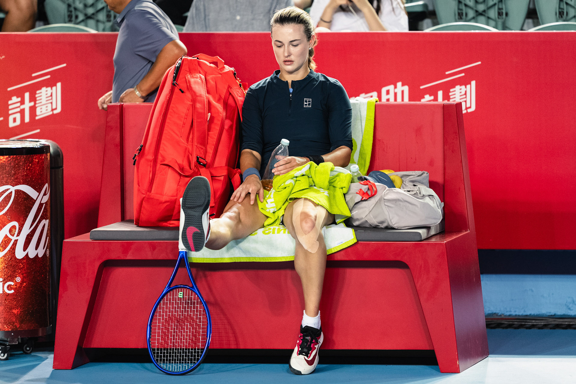 HONG KONG, China - Anna Kalinskaya of Russia play against Victoria Mboko of Canada during WTA 250 - Prudential Hong Kong Tennis Open at Victoria Park Tennis Court on October 31, 2025 in Hong Kong, China, (Photo by Jack Ng/Alamy Live News)