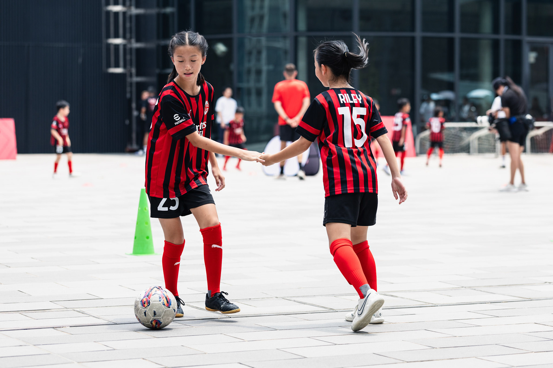 HONG KONG, China - JULY  25:  during AC Milan Kai Tak Soccer Activation at Kai Tak Mall 1 Rooftop on July 25, 2025 in Hong Kong, China, (Photo by Jack Ng/Pixel Images)