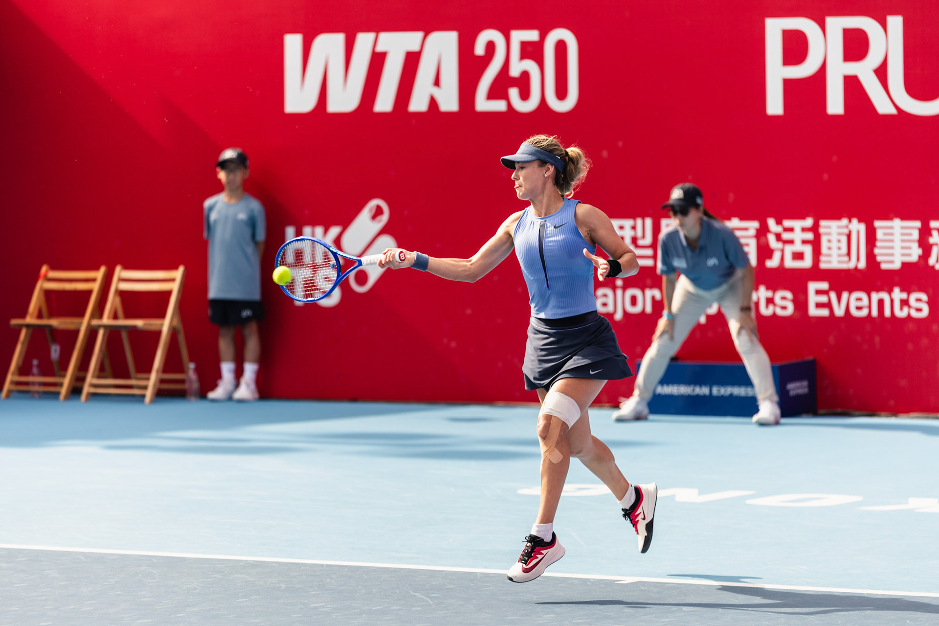 HONG KONG, China - Anna Kalinskaya of Russia in action during WTA 250 - Prudential Hong Kong Tennis Open at Victoria Park Tennis Court on October 30, 2025 in Hong Kong, China, (Photo by Jack Ng/Alamy Live News)