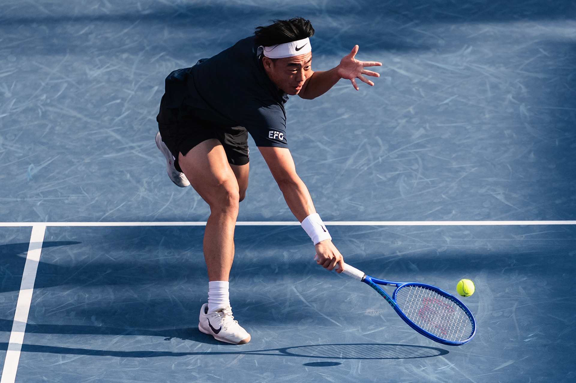 HONG KONG, China - JANUARY 06: during the Bank of China Hong Kong Tennis Open 2026 (ATP 250) men's single round of 32 match against xxx at Victoria Park Tennis Centre Court on January 6, 2026 in Hong Kong, China, (Photo by Jack Ng/Alamy Live News)