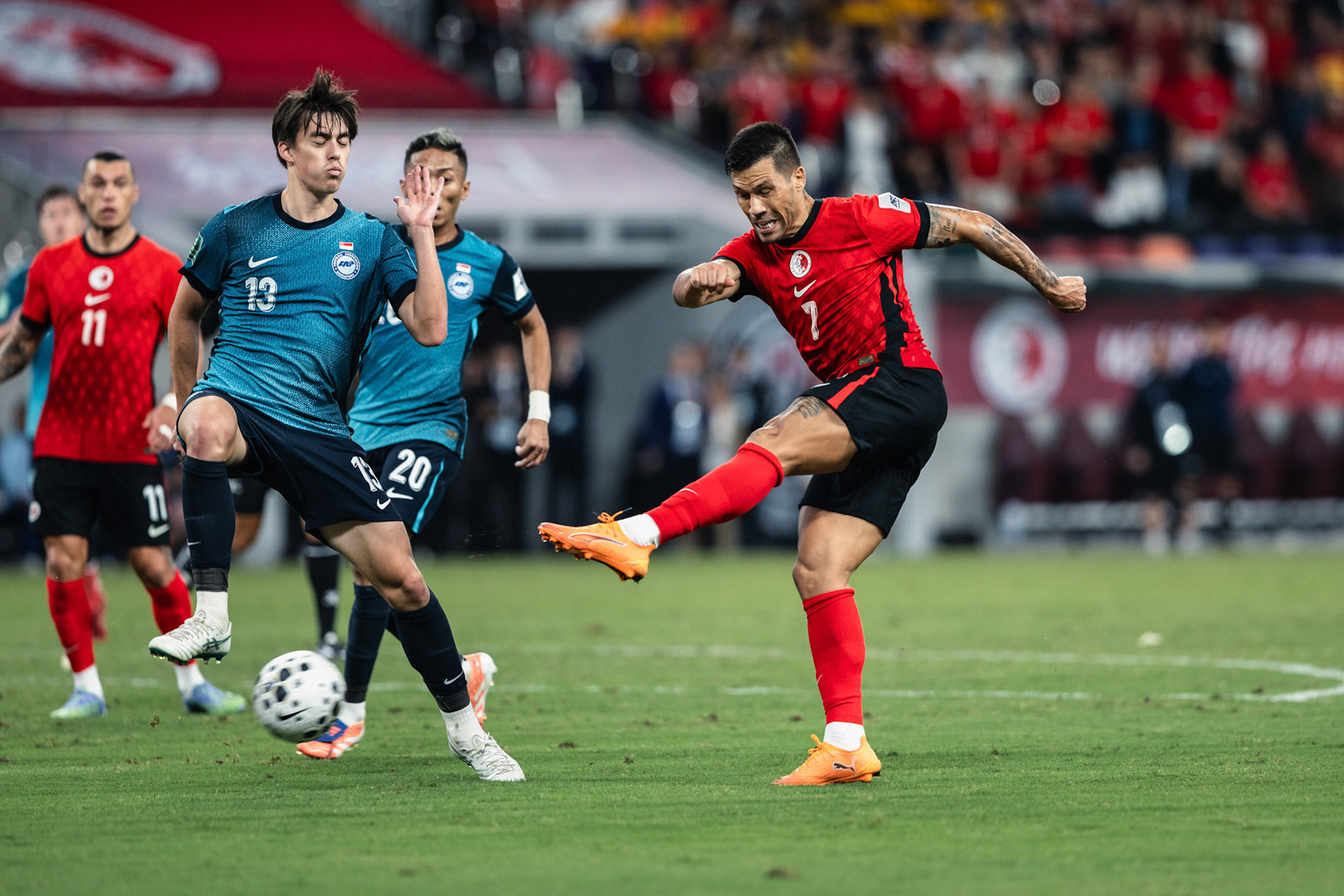 HONG KONG, China - NOVEMBER  18:  during 2027 Asian Cup Qualifers - Hong Kong, China vs Singapore at Kai Tak Stadium on November 18, 2025 in Hong Kong, China, (Photo by Jack Ng/Pixel Images)
