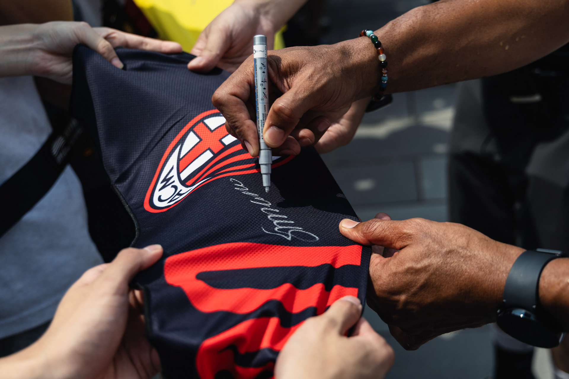 HONG KONG, China - JULY  25:  during AC Milan Kai Tak Soccer Activation at Kai Tak Mall 1 Rooftop on July 25, 2025 in Hong Kong, China, (Photo by Jack Ng/Pixel Images)