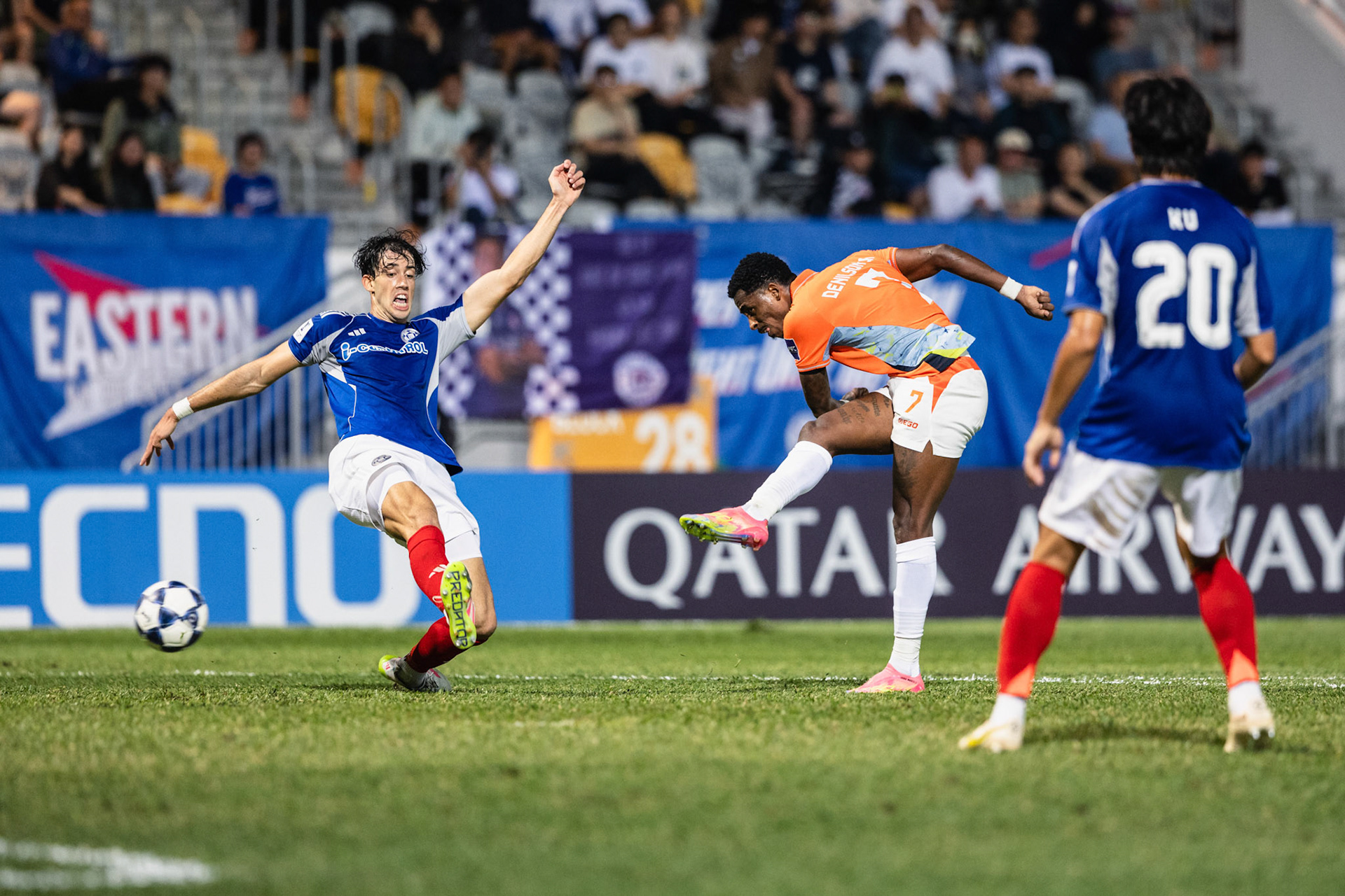 Mong Kok Stadium, HONG KONG, China: Denilson of Ratchaburi FC shoots during AFC Champions League TWO - Eastern FC vs Ratchaburi FC at Mong Kok Stadium on November 5, 2025 in Hong Kong, China, (Photo by Jack Ng/Alamy Live News)