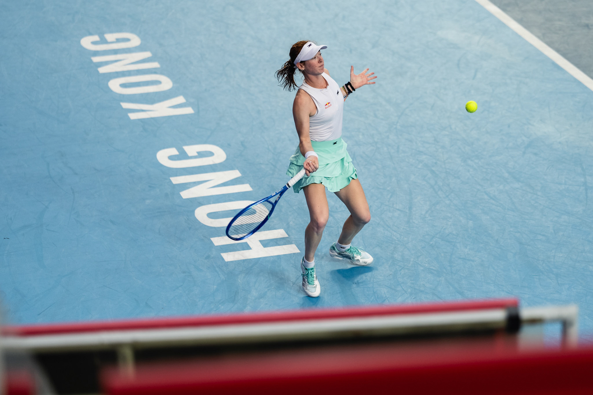 HONG KONG, China - Himeno Sakatsume of Japan play against Maya Joint during WTA 250 - Prudential Hong Kong Tennis Open at Victoria Park Tennis Court on October 31, 2025 in Hong Kong, China, (Photo by Jack Ng/Alamy Live News)