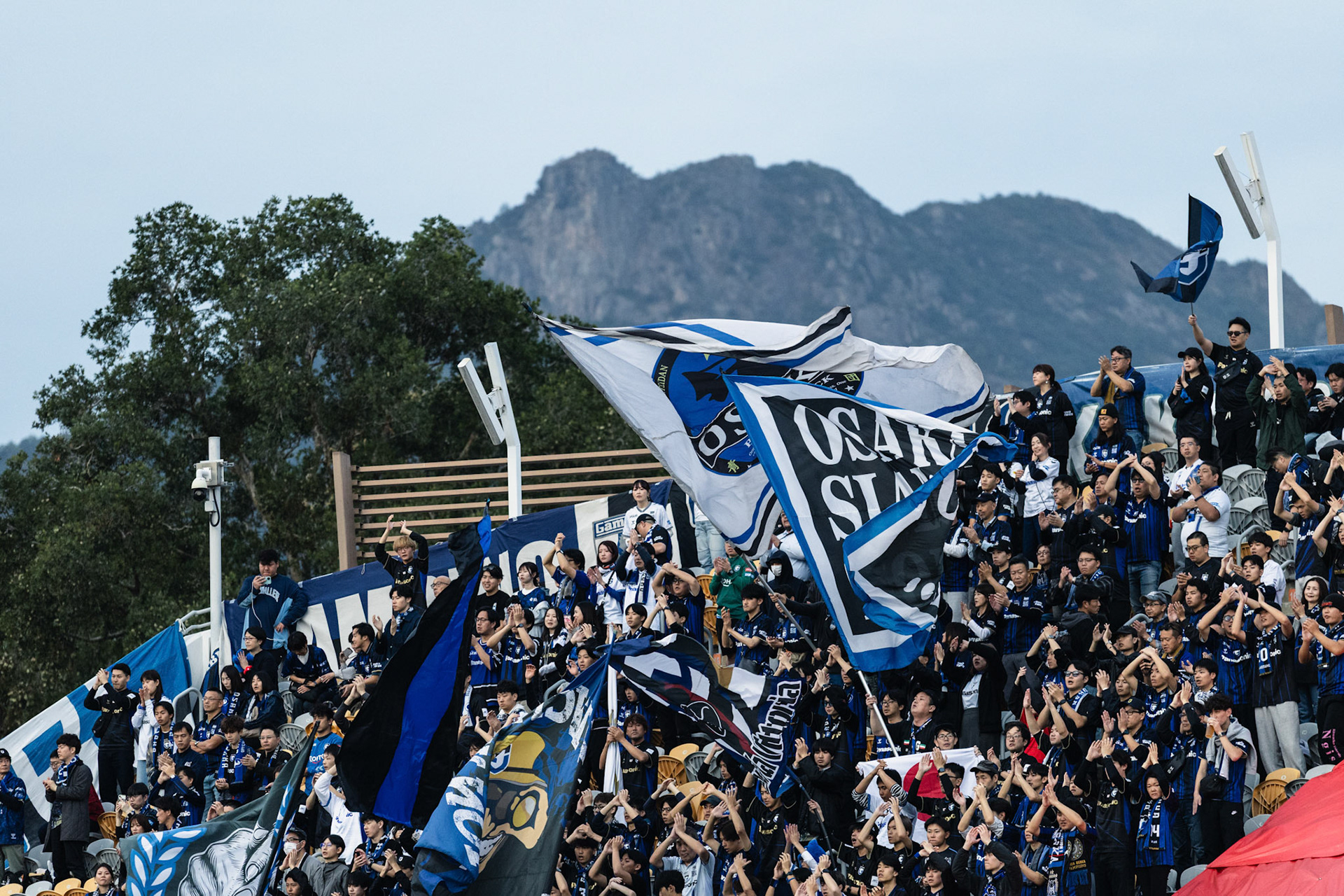 Mong Kok Stadium, HONG KONG, China: fans of Gamba Osaka of Japan cheering for the team during AFC Champions League TWO - Eastern FC vs Gamba Osaka at Mong Kok Stadium on November 27, 2025 in Hong Kong, China, (Photo by Jack Ng/Alamy Live News)