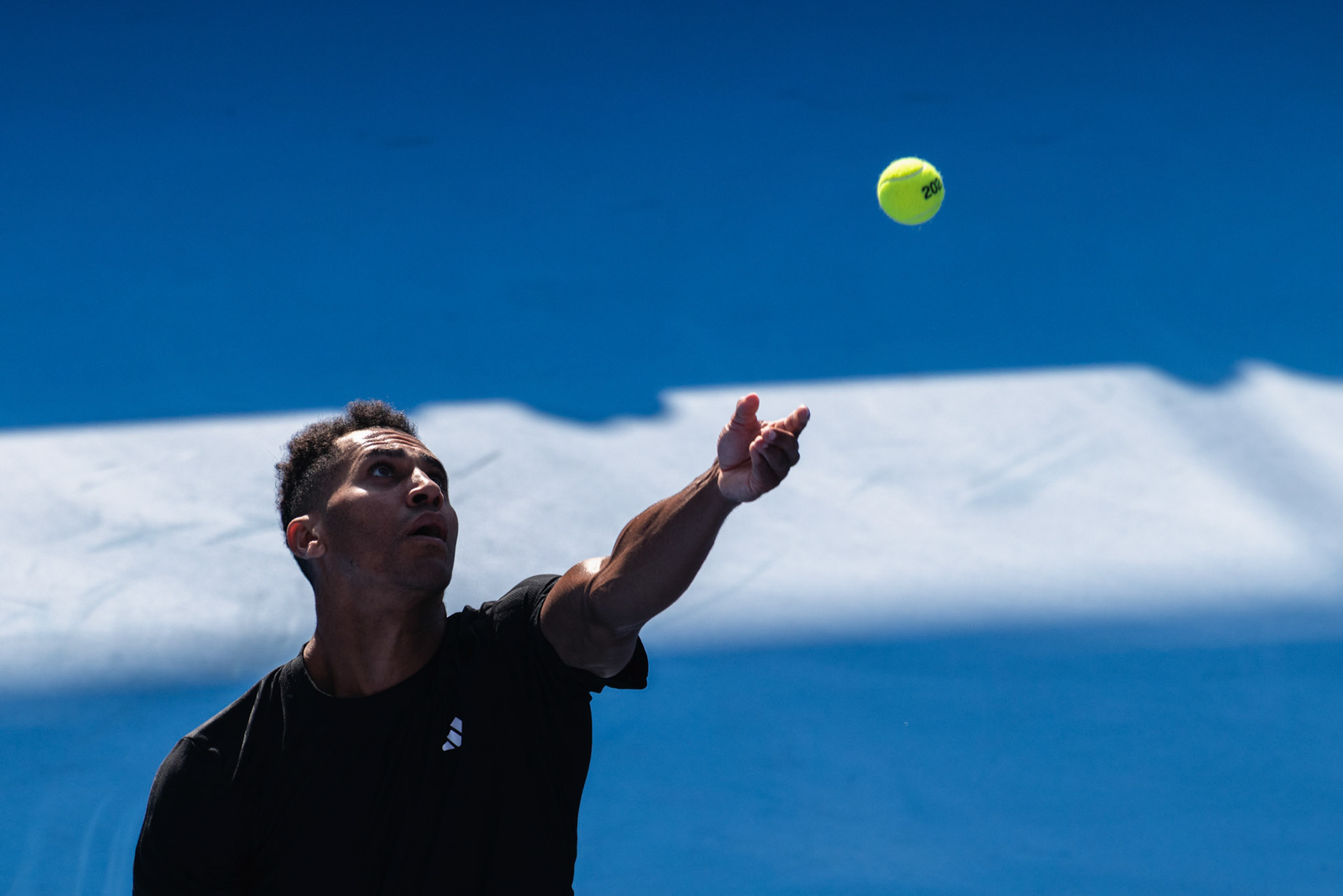 HONG KONG, China - JANUARY 04: Michael Mmoh of the United States seen in action during Bank of China Hong Kong Tennis Open 2026 (ATP 250) men's single qualifying match against Cristian Garin of Chile at Victoria Park Tennis Centre Court on January 4, 2026 in Hong Kong, China, (Photo by Jack Ng/Alamy Live News)