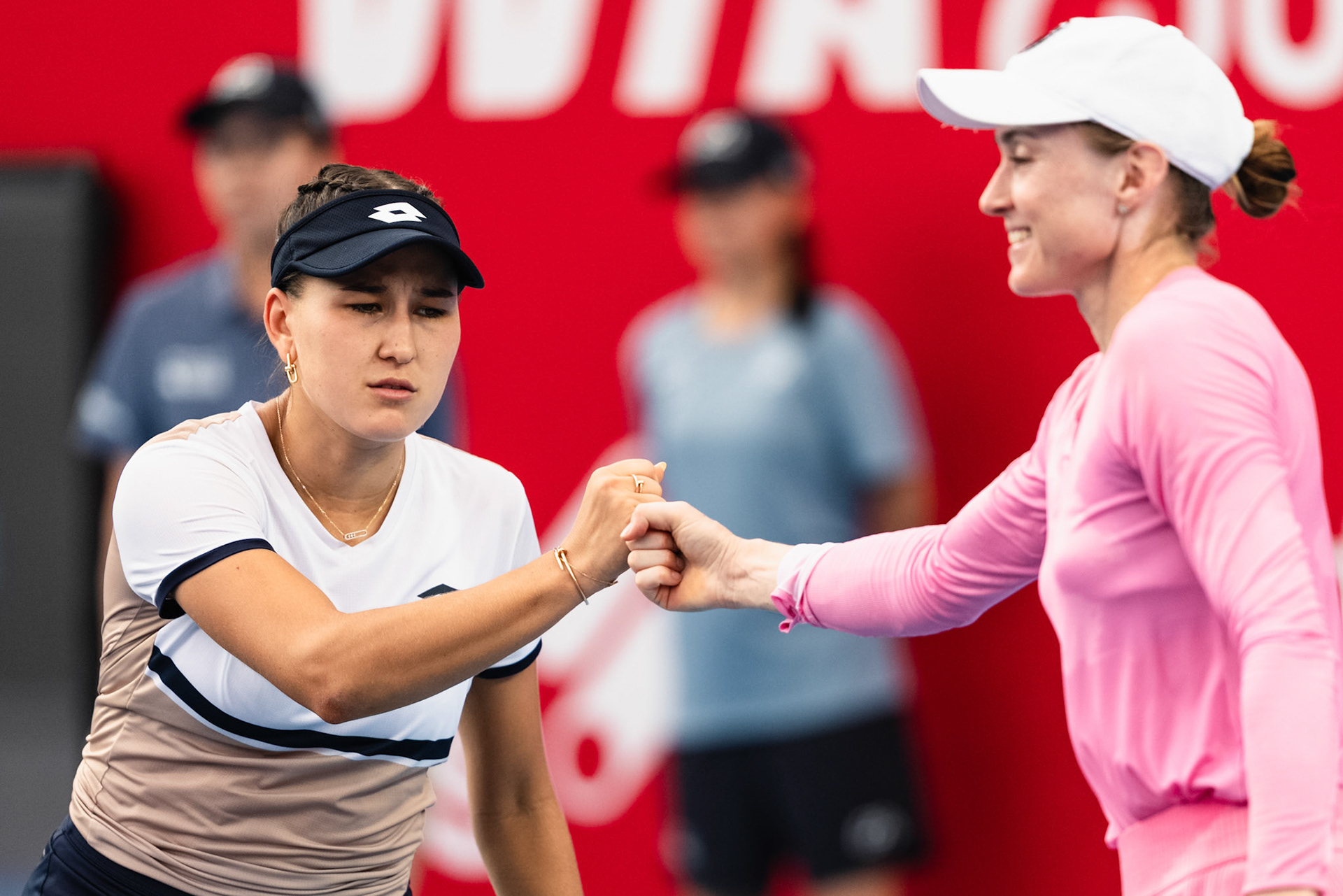 HONG KONG, China - Kamilla RAKHIMOVA and Aliaksandra SASNOVICH of Russia play against Momoko KOBORI of Japan and Peangtarn PLIPUECH of Thailand during WTA 250 - Prudential Hong Kong Tennis Open at Victoria Park Tennis Court on October 31, 2025 in Hong Kong, China, (Photo by Jack Ng/Alamy Live News)