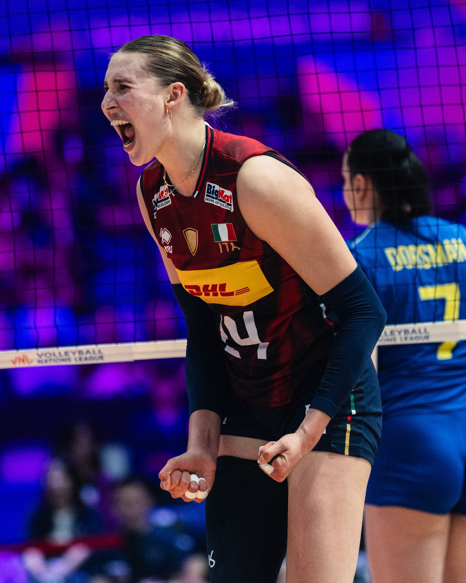 HONG KONG, China - JULY  08: Ekaterina Antropova of Italy celebrates scoring a point during Volleyball Nations League Hong Kong 2026 at Kai Tak Arena on July 8, 2026 in Hong Kong, China, (Photo by Jack Ng/Alamy Live News)