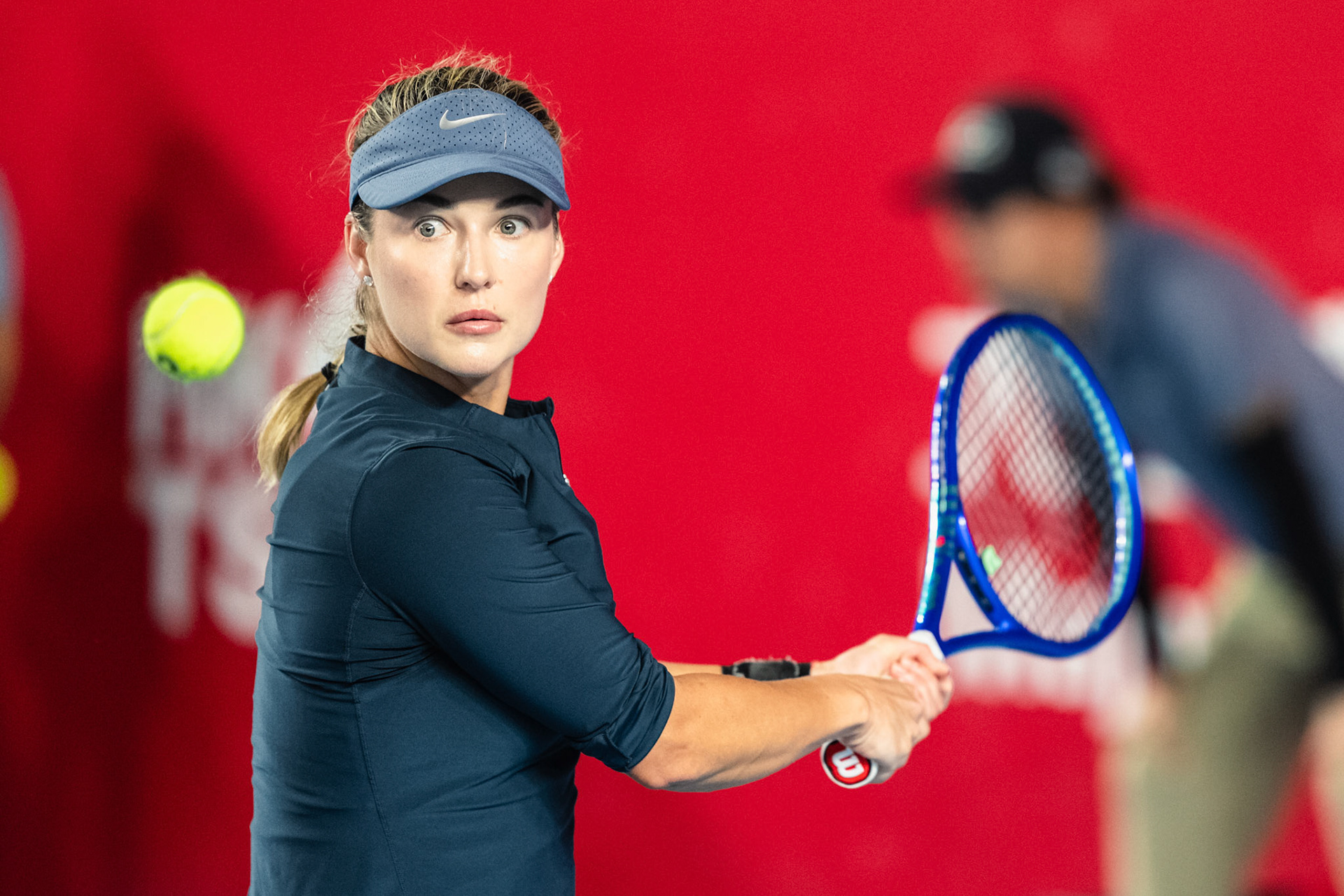HONG KONG, China - Anna Kalinskaya of Russia play against Victoria Mboko of Canada during WTA 250 - Prudential Hong Kong Tennis Open at Victoria Park Tennis Court on October 31, 2025 in Hong Kong, China, (Photo by Jack Ng/Alamy Live News)