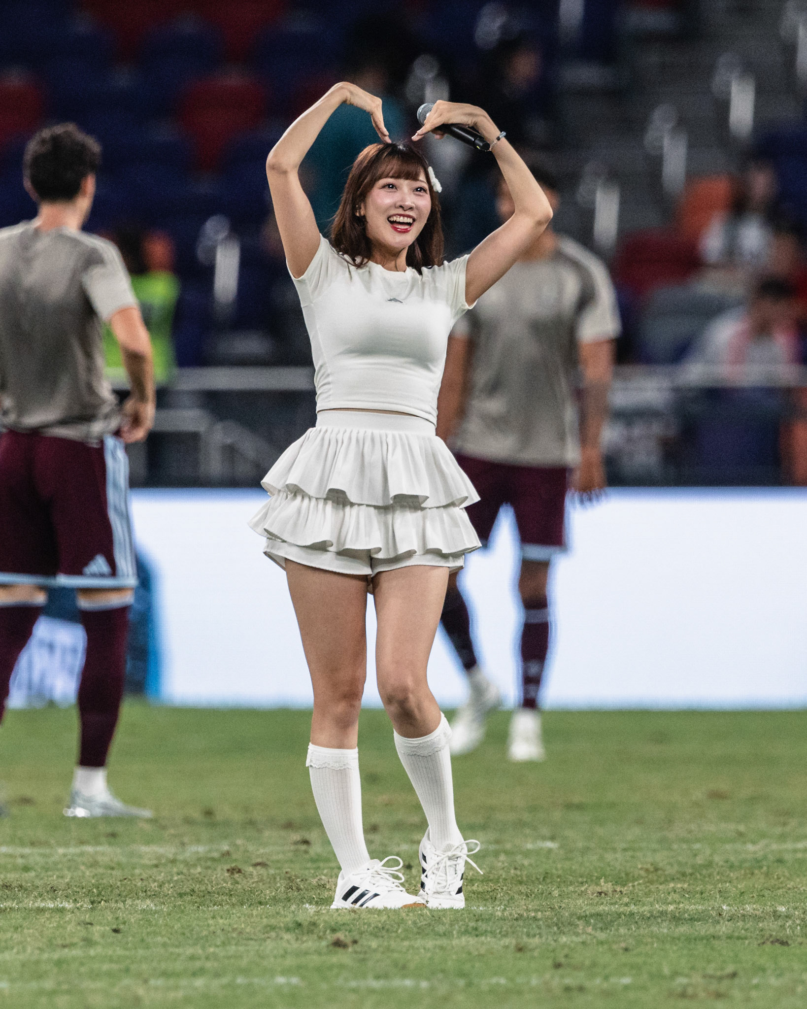 HONG KONG, China - AUGUST 07: Sin Dik Kei, dancer from Hong Kong, China performs during 2026 Audi Football Summit - Bayern Munich vs Aston Villa at Kai Tak Stadium on August 7, 2026 in Hong Kong, China, (Photo by Jack Ng/Alamy Live News)