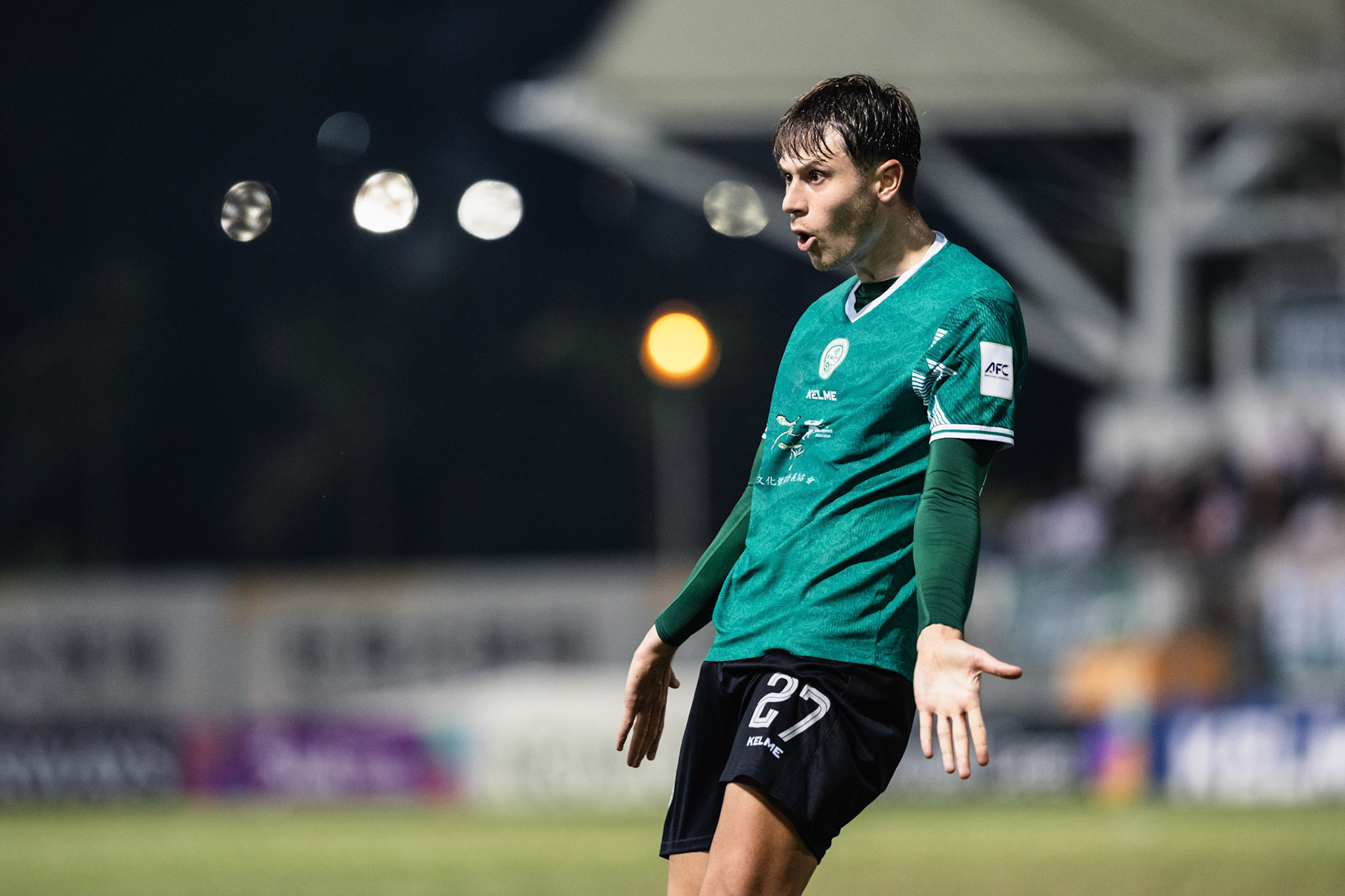 Mong Kok Stadium, HONG KONG, China - James TEMELKOVSKI of Tai Po Football Club complains the call of the referee during AFC Champions League TWO - Tai Po Football Club vs Cong An Honoi FC at Mong Kok Stadium on December 11, 2025 in Hong Kong, China, (Photo by Jack Ng/Alamy Live News)