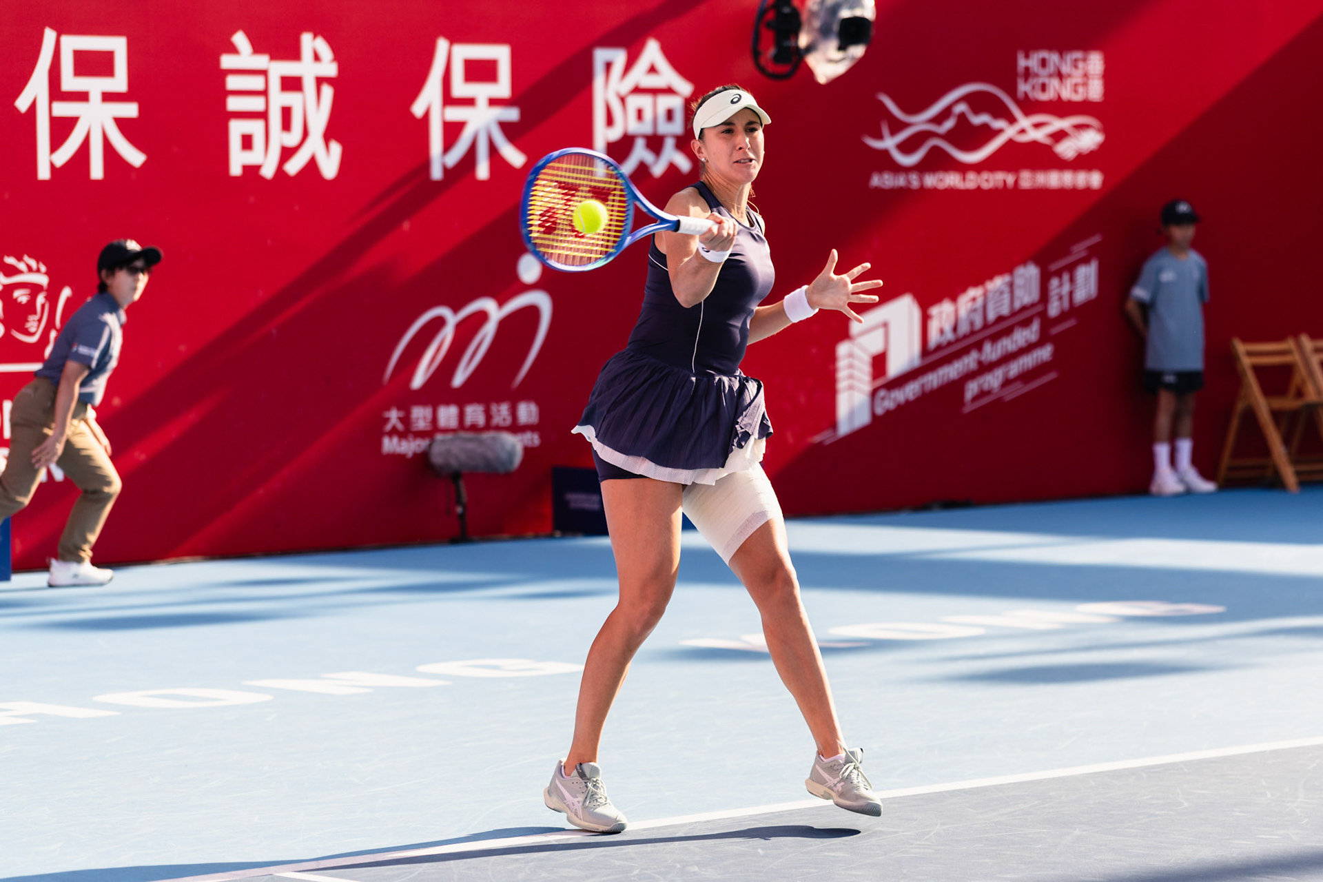 HONG KONG, China - Belinda Bencic of Switzerland in action during WTA 250 - Prudential Hong Kong Tennis Open at Victoria Park Tennis Court on October 30, 2025 in Hong Kong, China, (Photo by Jack Ng/Alamy Live News)