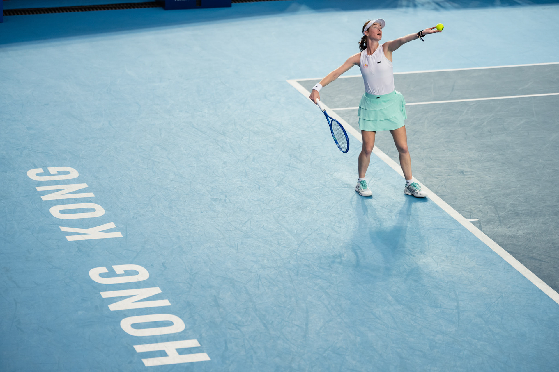 HONG KONG, China - Himeno Sakatsume of Japan play against Maya Joint during WTA 250 - Prudential Hong Kong Tennis Open at Victoria Park Tennis Court on October 31, 2025 in Hong Kong, China, (Photo by Jack Ng/Alamy Live News)