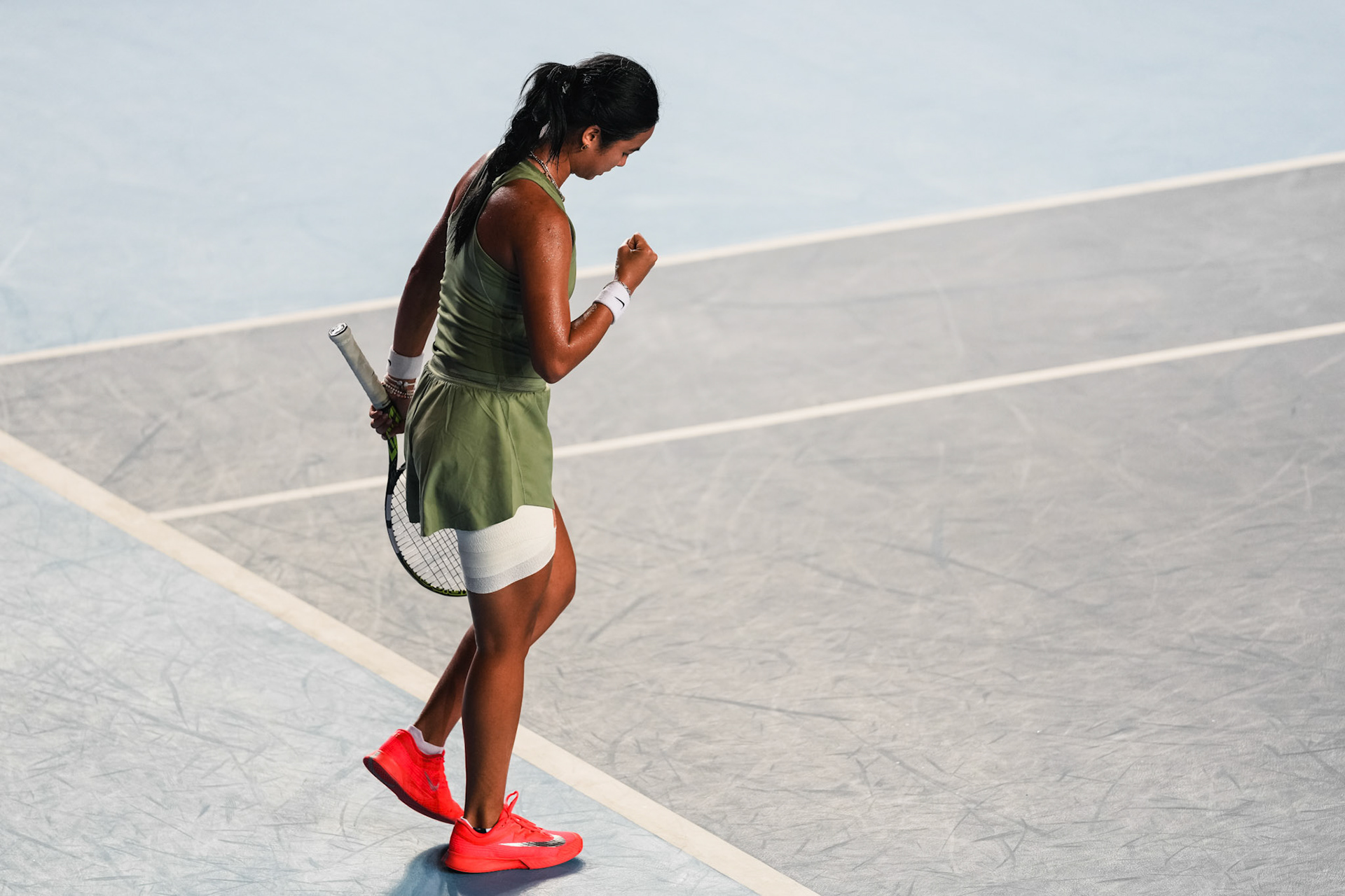HONG KONG, China - Alexandra Eala of the Philippines vs Victoria Mboko of Canada in action during WTA 250 - Prudential Hong Kong Tennis Open at Victoria Park Tennis Court on October 30, 2025 in Hong Kong, China, (Photo by Jack Ng/Alamy Live News)