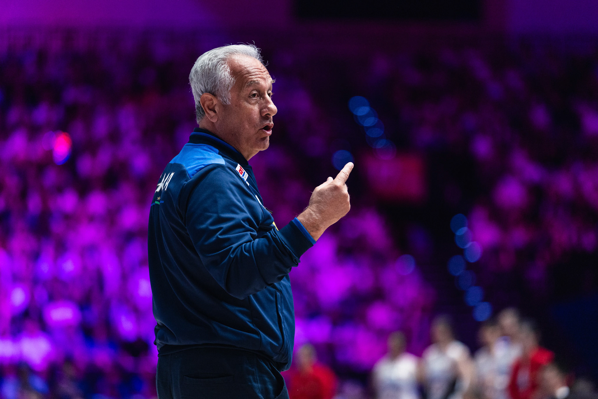 HONG KONG, China - JULY  12: Julio Velasco, head coach of Italy reacts during Volleyball Nations League Hong Kong 2026 at Kai Tak Arena on July 12, 2026 in Hong Kong, China, (Photo by Jack Ng/Pixel Images Hong Kong)