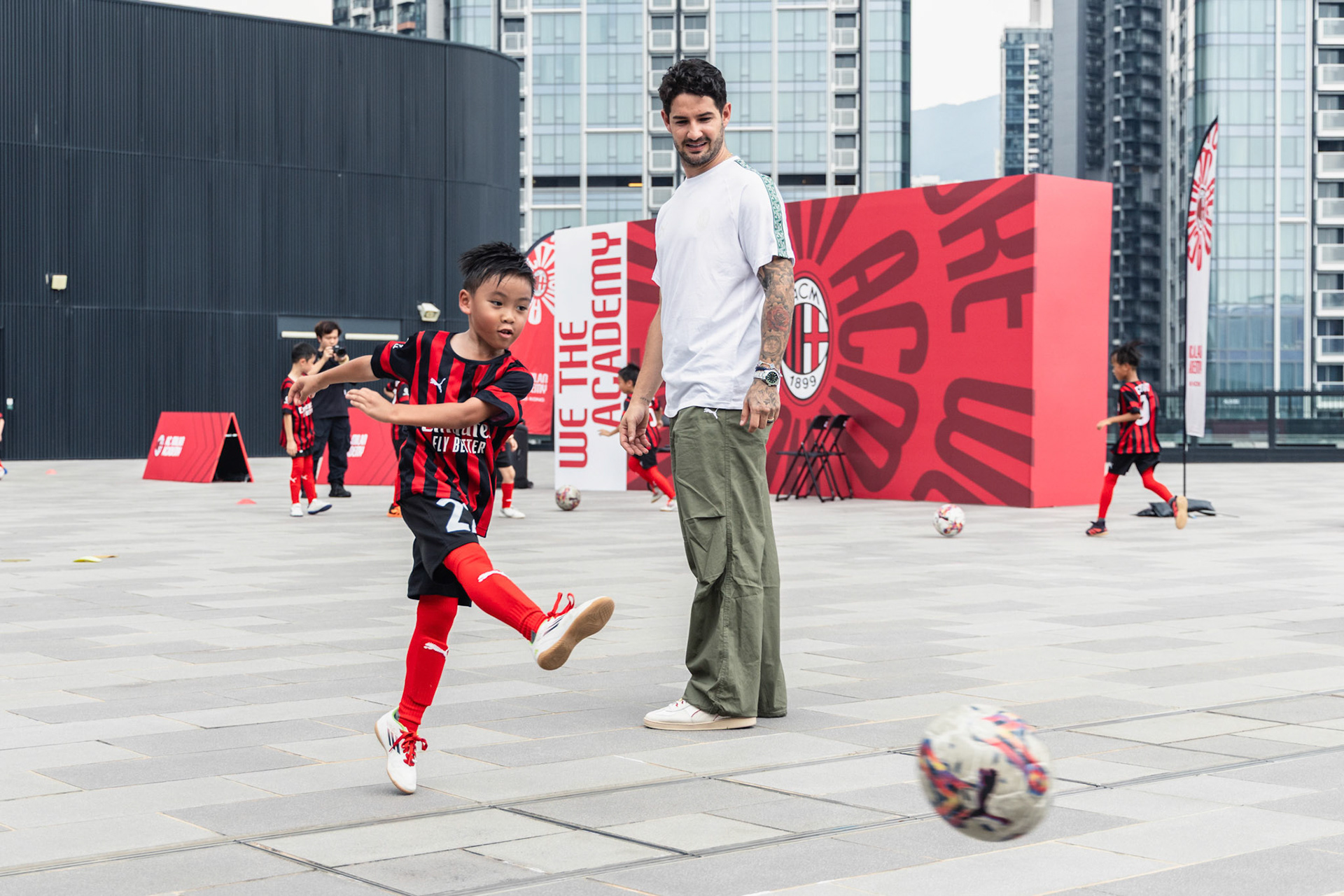 HONG KONG, China - JULY  25:  during AC Milan Kai Tak Soccer Activation at Kai Tak Mall 1 Rooftop on July 25, 2025 in Hong Kong, China, (Photo by Jack Ng/Pixel Images)