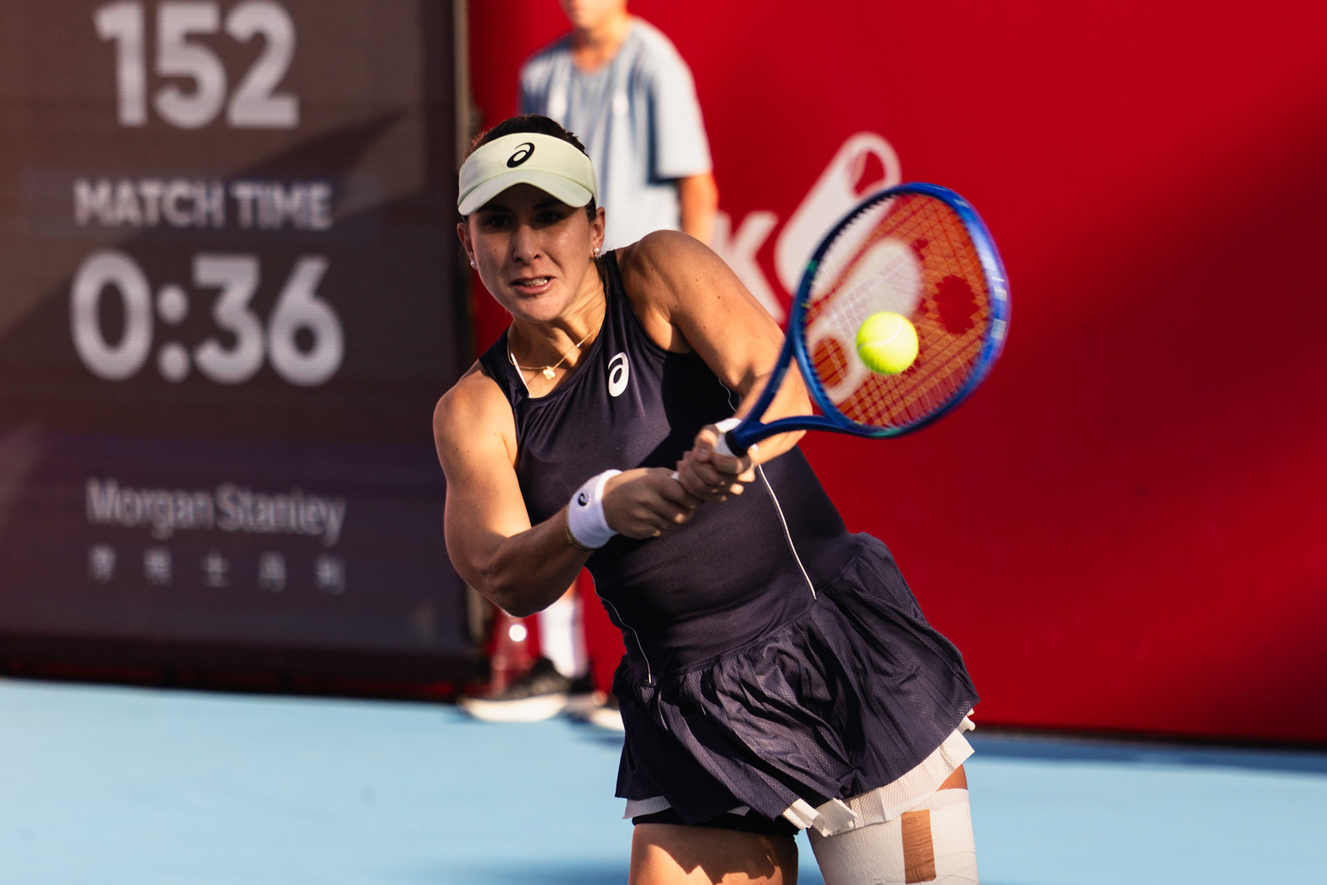 HONG KONG, China - Yafan Wang of China in action during WTA 250 - Prudential Hong Kong Tennis Open at Victoria Park Tennis Court on October 30, 2025 in Hong Kong, China, (Photo by Jack Ng/Alamy Live News)
