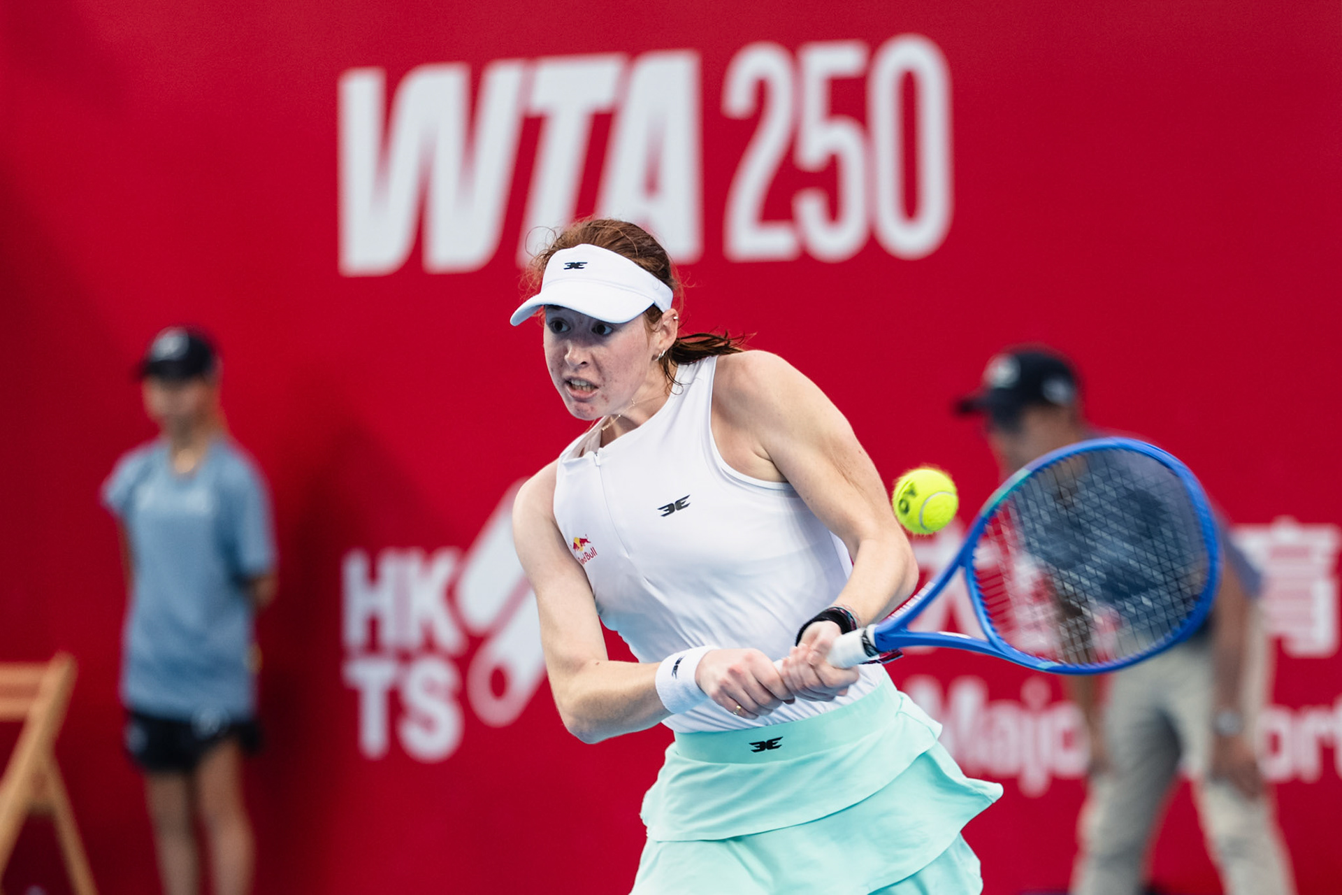 HONG KONG, China - Himeno Sakatsume of Japan play against Maya Joint during WTA 250 - Prudential Hong Kong Tennis Open at Victoria Park Tennis Court on October 31, 2025 in Hong Kong, China, (Photo by Jack Ng/Alamy Live News)