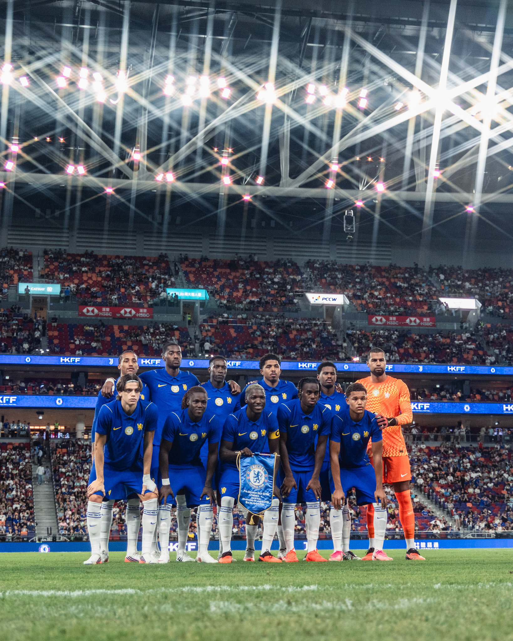 HONG KONG, China - AUGUST  05: Players of Chelsea pose for a team photo during Hong Kong Football Festival (HKFF) 2026 - Chelsea vs Juventus at Kai Tak Stadium on August 5, 2026 in Hong Kong, China, (Photo by Jack Ng/Alamy Live News)