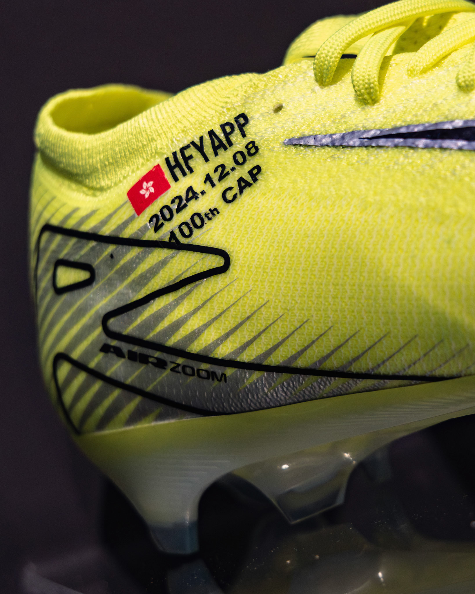 HONG KONG, China - MAY 28: The Grand Opening of FIFA Museum in Hong Kong shows a match worn boots by Yapp Hung Fai, the captain and goalkeeper of Hong Kong, China to celebrates his 100th national team apprearances at FIFA Museum Hong Kong, Causeway Bay on May 28, 2026 in Hong Kong, China, (Photo by Jack Ng/Alamy Live News)
