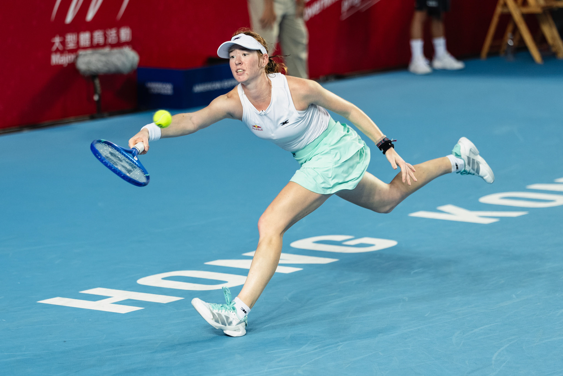 HONG KONG, China - Himeno Sakatsume of Japan play against Maya Joint during WTA 250 - Prudential Hong Kong Tennis Open at Victoria Park Tennis Court on October 31, 2025 in Hong Kong, China, (Photo by Jack Ng/Alamy Live News)