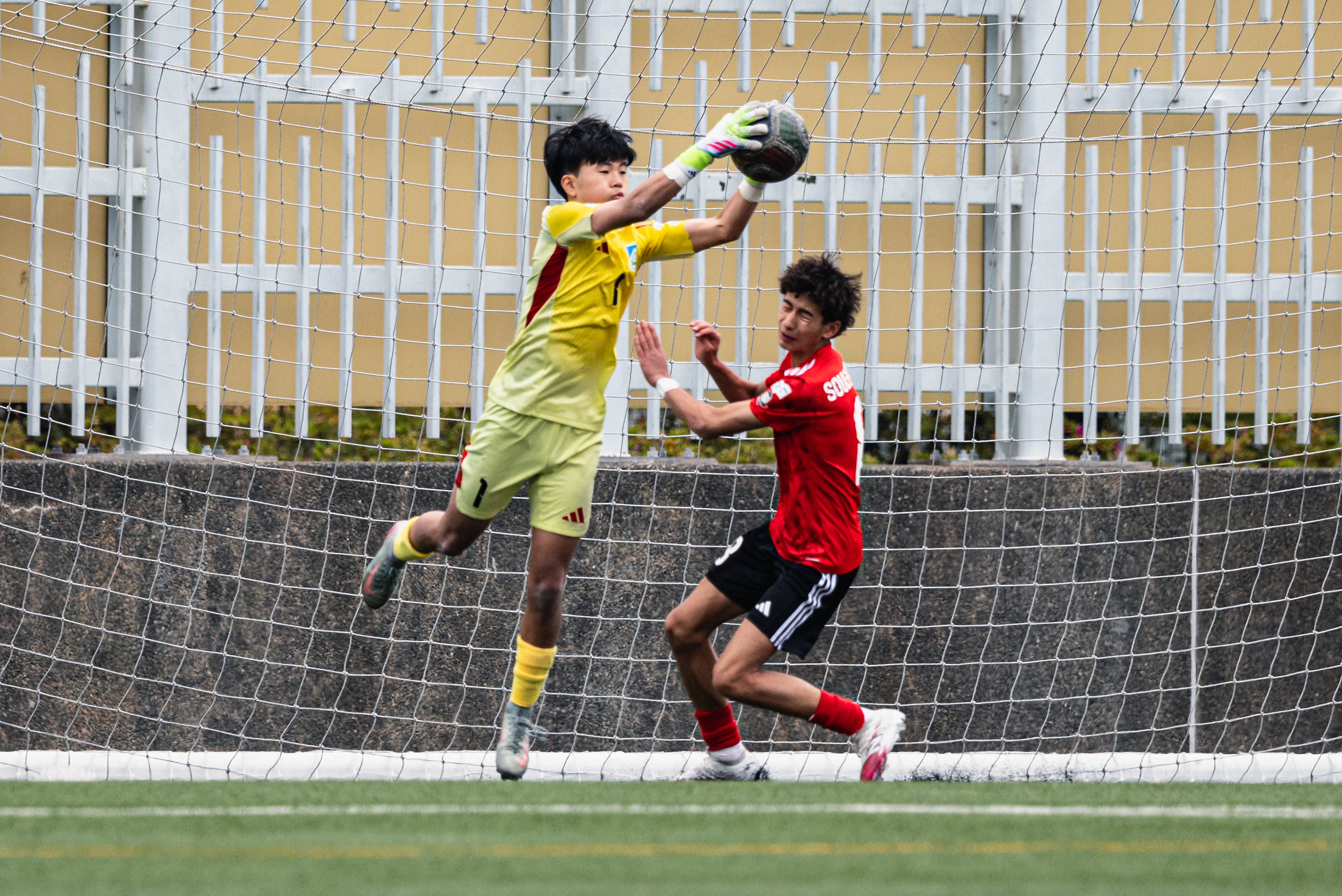 HONG KONG, China - FEBRUARY 09: during SamGor All Hong Kong Schools Jing Ying Football Tournament 2025-26 - Lam Tai Fai College vs Hong Kong International School at Po Kong Village Road Park Artificial Turf Soccer Pitch on February 9, 2026 in Hong Kong, China, (Photo by Jack Ng/)
