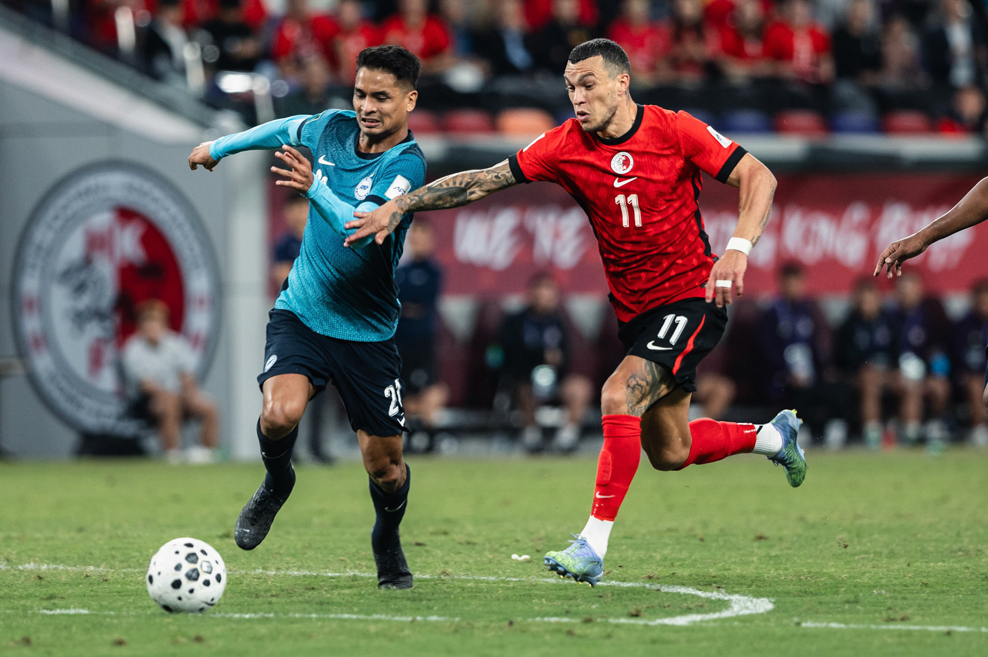 HONG KONG, China - NOVEMBER  18:  during 2027 Asian Cup Qualifers - Hong Kong, China vs Singapore at Kai Tak Stadium on November 18, 2025 in Hong Kong, China, (Photo by Jack Ng/Pixel Images)