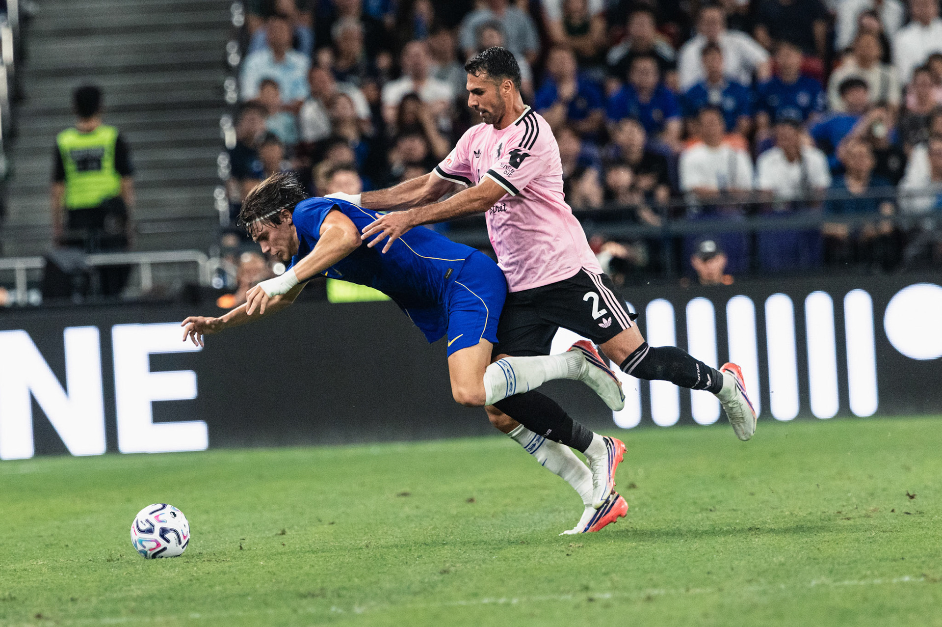 HONG KONG, China - AUGUST 05: Marco Palestra (No. 2) of Chelsea in action during Hong Kong Football Festival (HKFF) 2026 - Chelsea vs Juventus at Kai Tak Stadium on August 5, 2026 in Hong Kong, China, (Photo by Jack Ng/Alamy Live News)