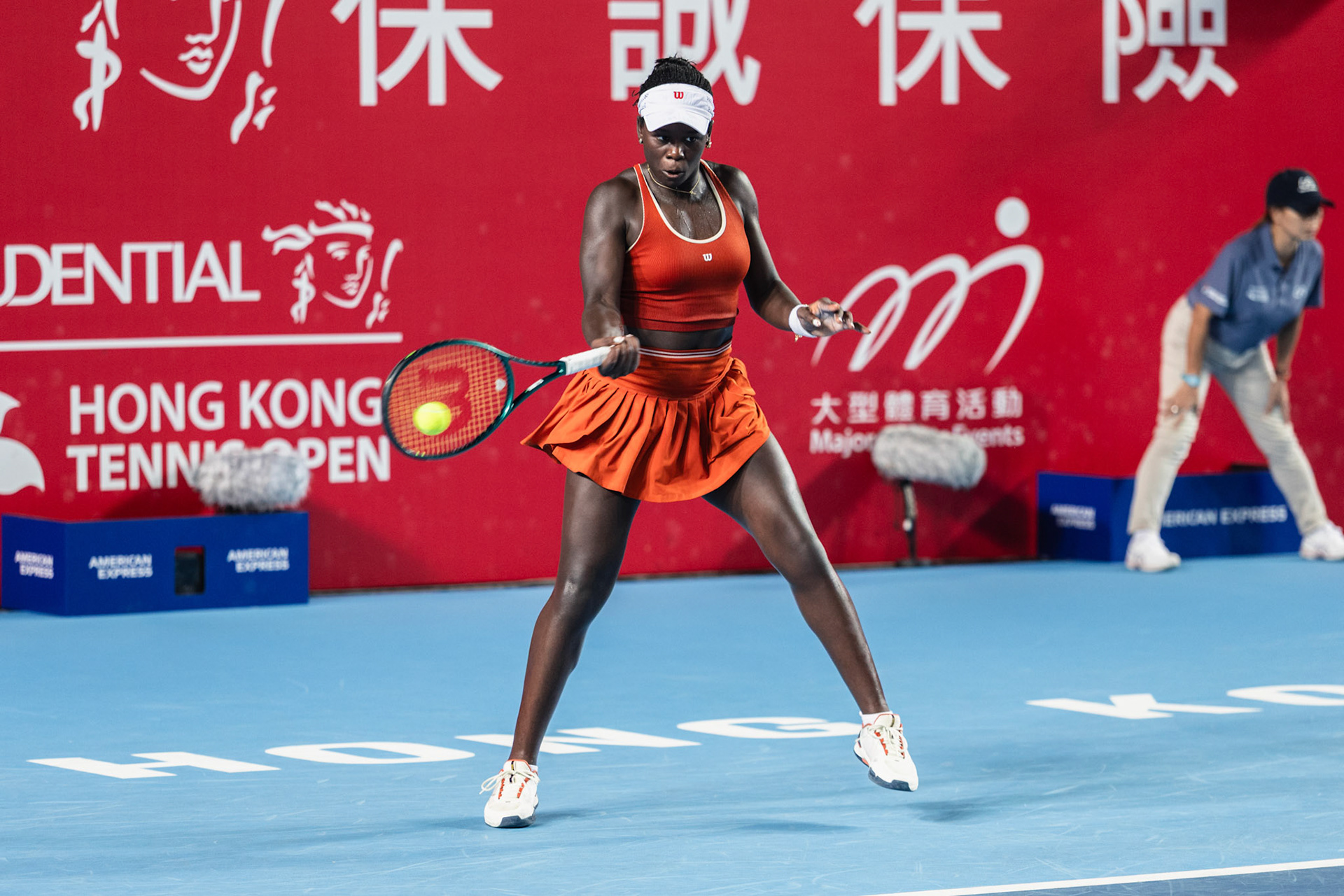 HONG KONG, China - Alexandra Eala of the Philippines vs Victoria Mboko of Canada during WTA 250 - Prudential Hong Kong Tennis Open at Victoria Park Tennis Court on October 30, 2025 in Hong Kong, China, (Photo by Jack Ng/Alamy Live News)