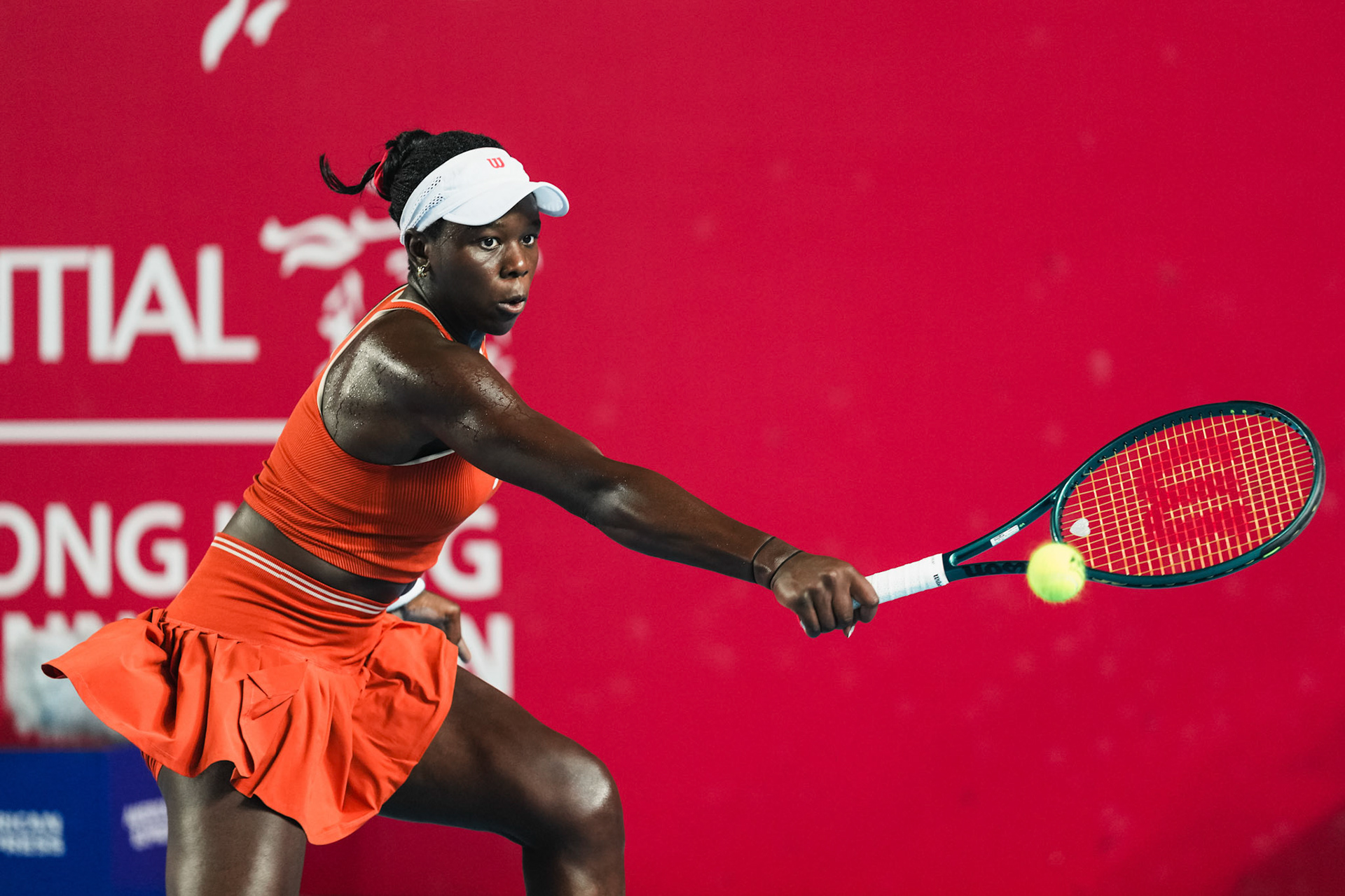 HONG KONG, China - Alexandra Eala of the Philippines vs Victoria Mboko of Canada in action during WTA 250 - Prudential Hong Kong Tennis Open at Victoria Park Tennis Court on October 30, 2025 in Hong Kong, China, (Photo by Jack Ng/Alamy Live News)