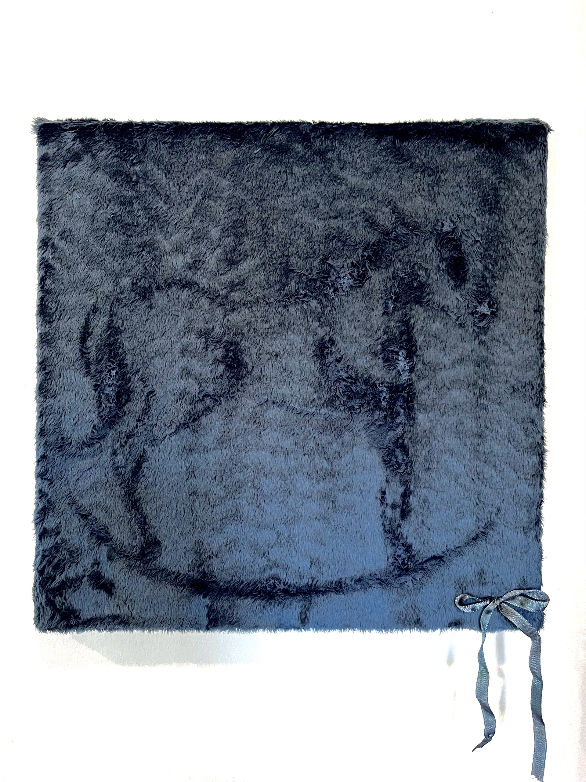 "Rocking Horse In Velvet" (10" x 10" acrylic paint and ribbon on velvet)