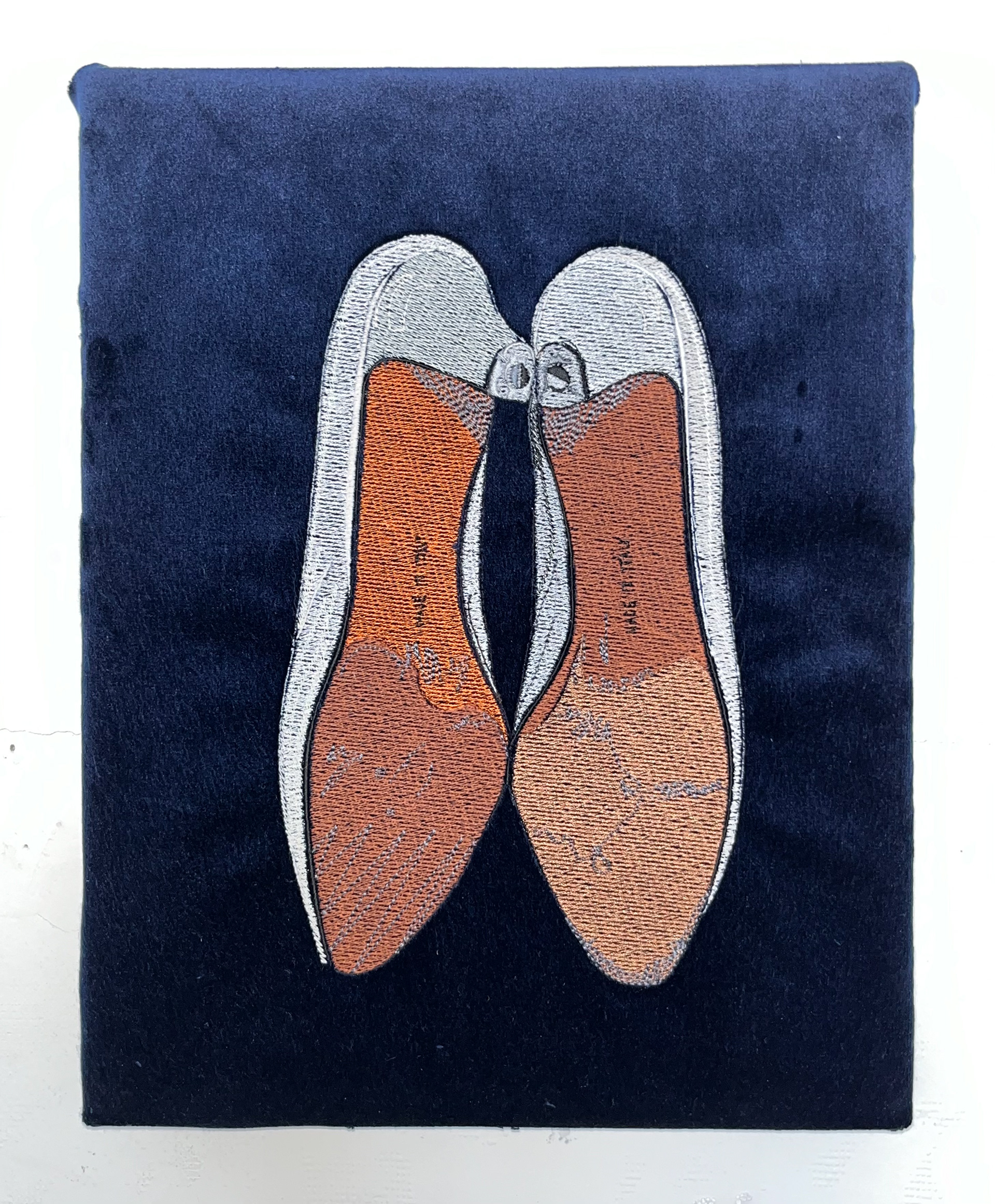 "Dancing Shoes" (machine embroidery on velvet)