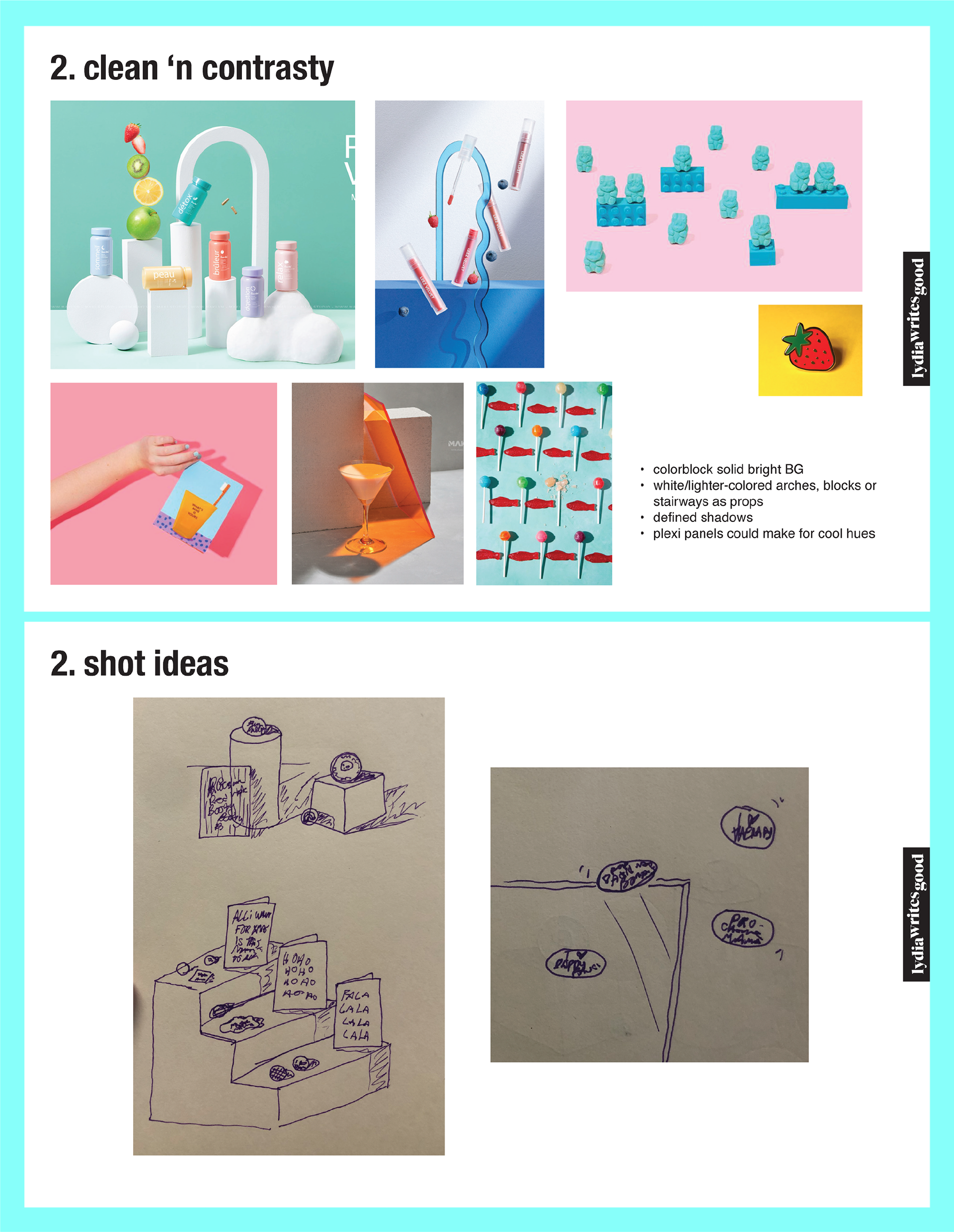 Secondary concept. We were inspired by the flat-colored backgrounds.
