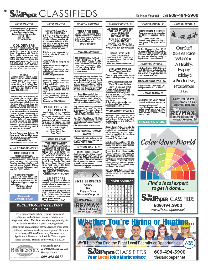 The SandPaper Classifieds Page 5 - Week of 12/17/2025