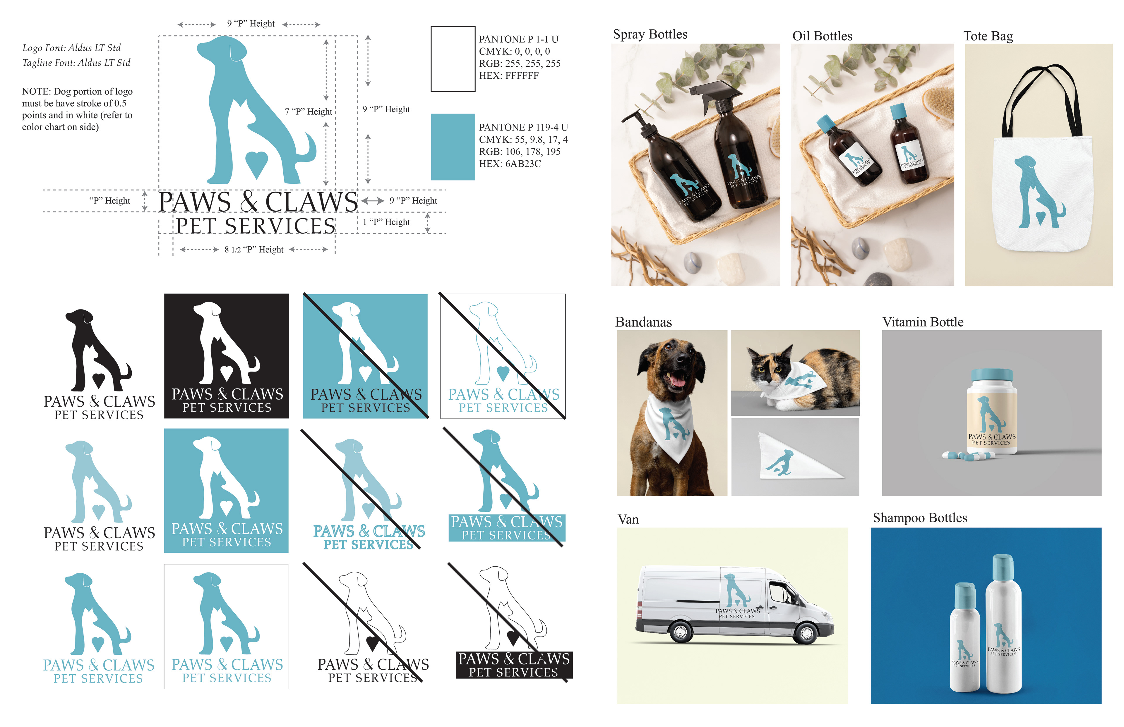 Style Guide completed with Logo design and logo size, with proper colors and notes.