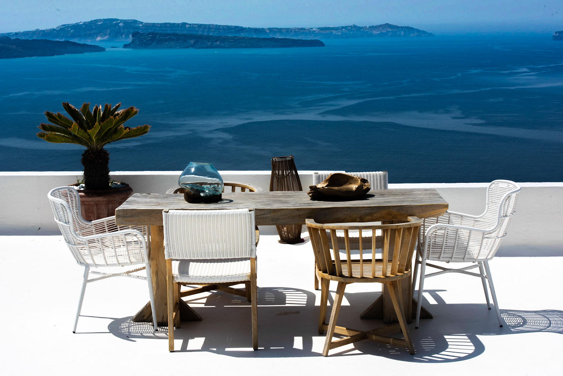 La caldéra de Santorin.