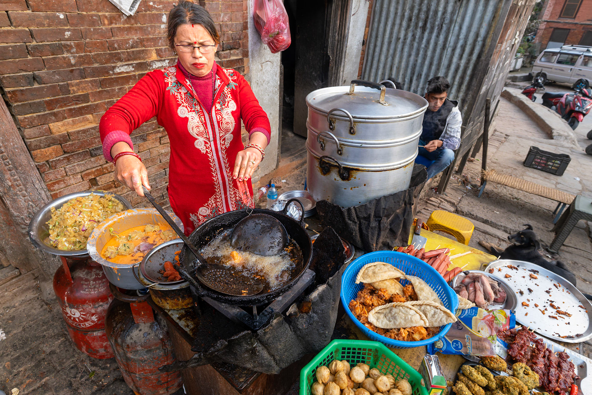 Cuisine de rue à Bhaktapur