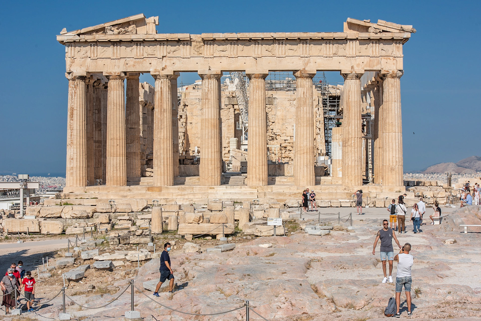 Athènes. Jamais le Parthénon n'aura été aussi pu fréquenté que durant cette période de COVID