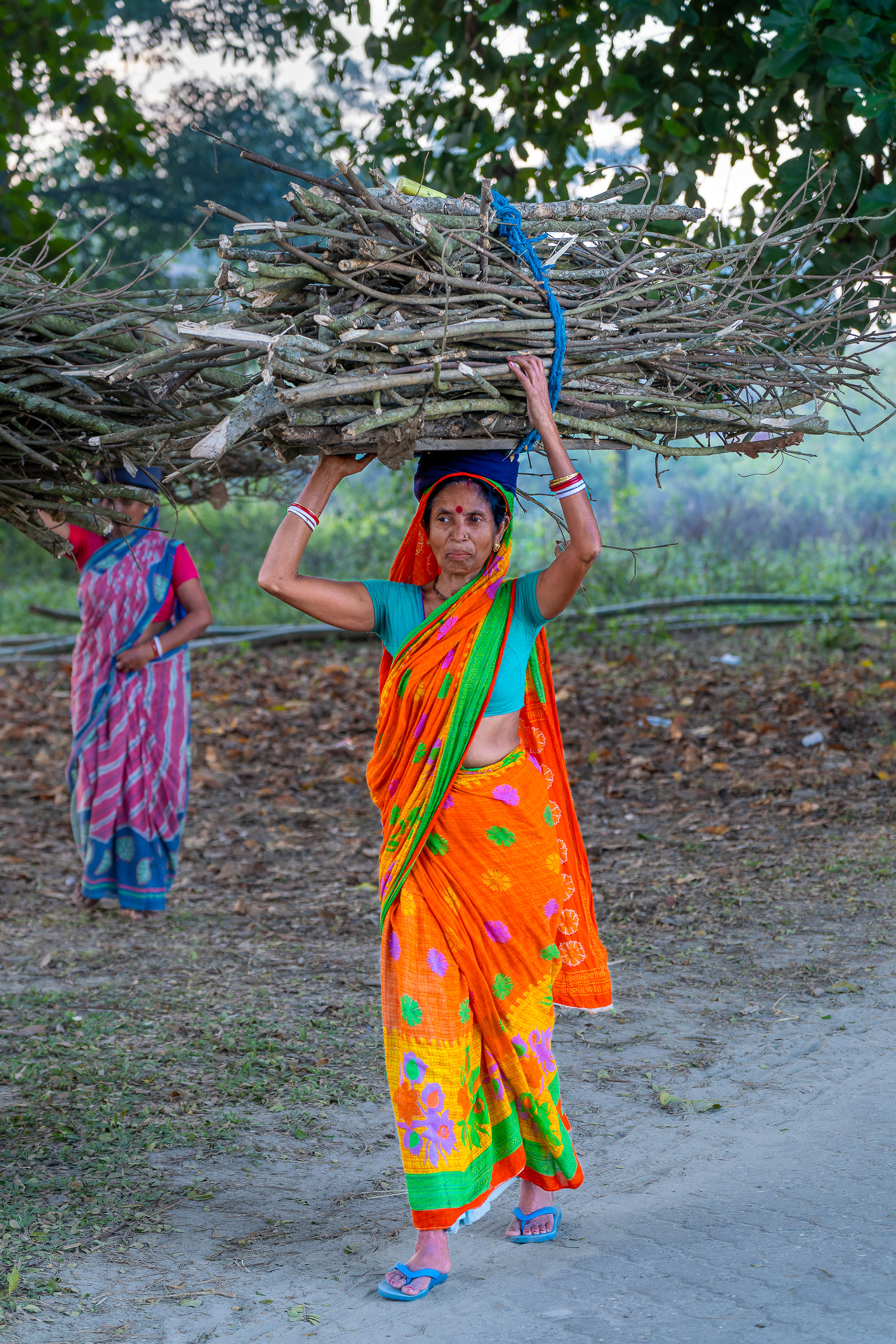 Scène de vie à Kaibortta sur l'ile de Majuli
