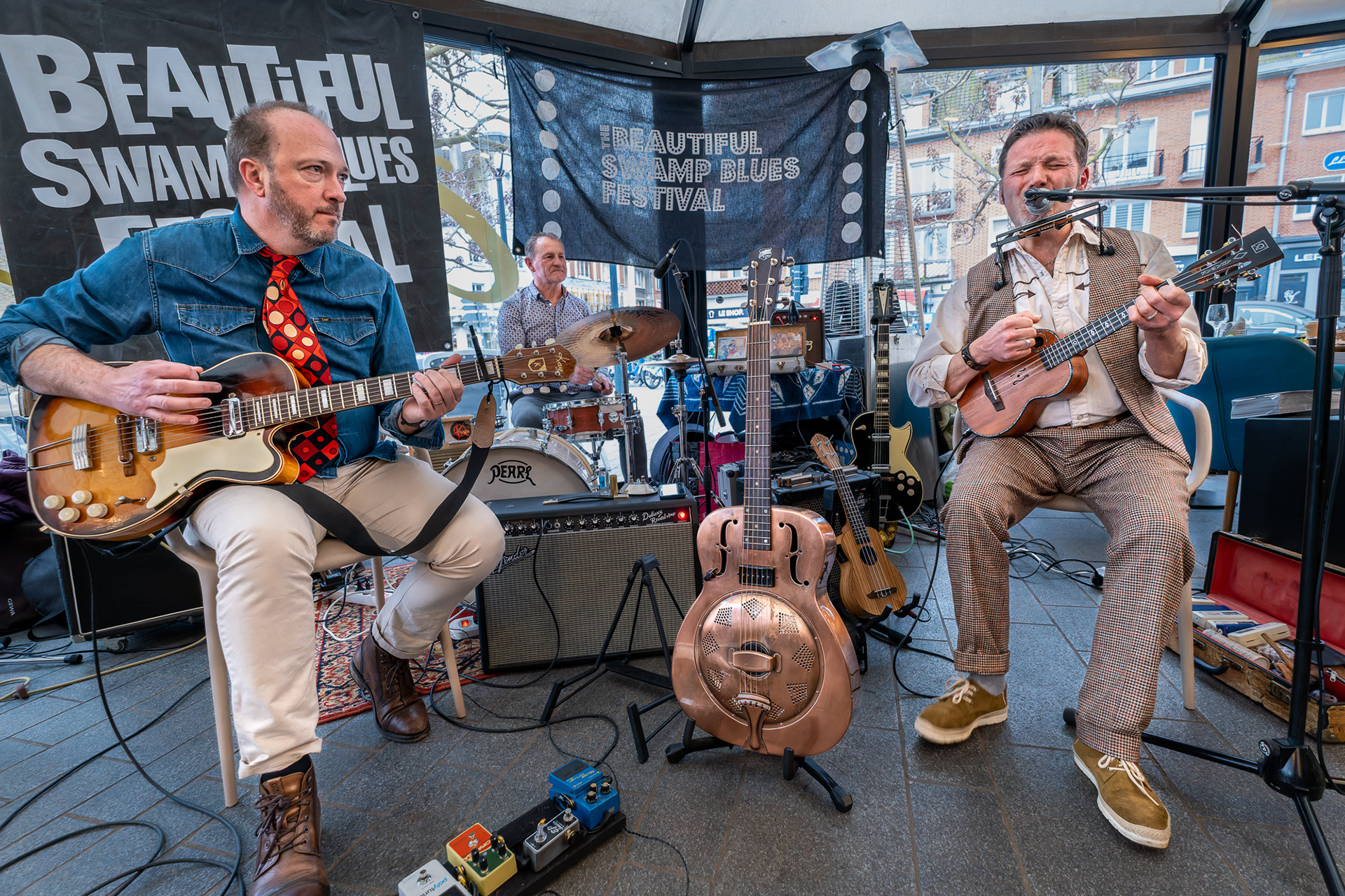 Manu Slide and the Uke Swing Trio. Manu Slide. Brian Bibloque et Manu Slide