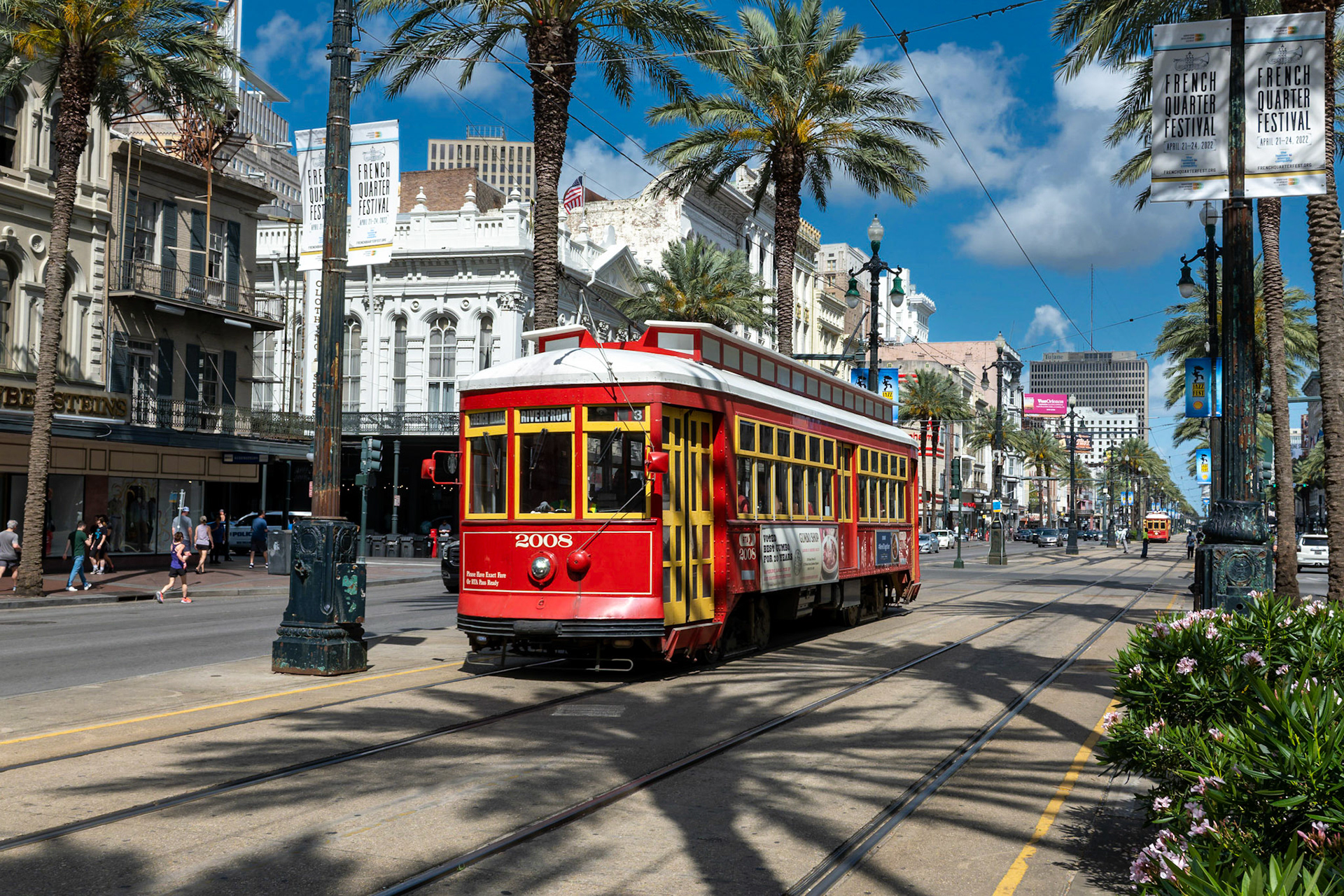 Canal Street à la Nouvelle Orléans et son tramway antique