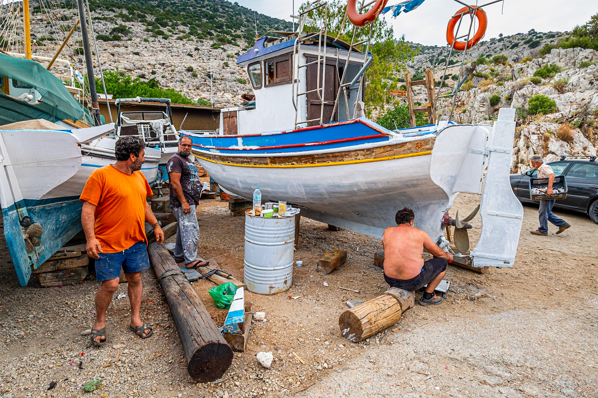 Petit port de Vathy sur l'île de Kalymnos.
