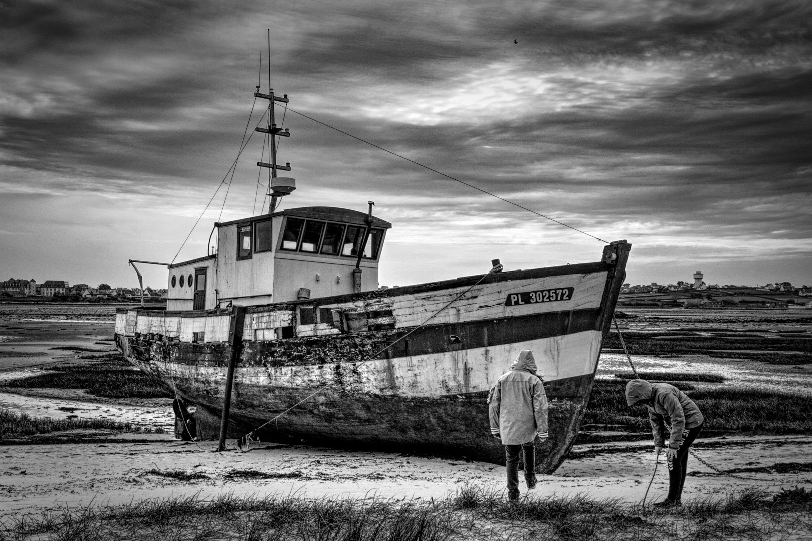 Roscoff, Bateau échoué, France