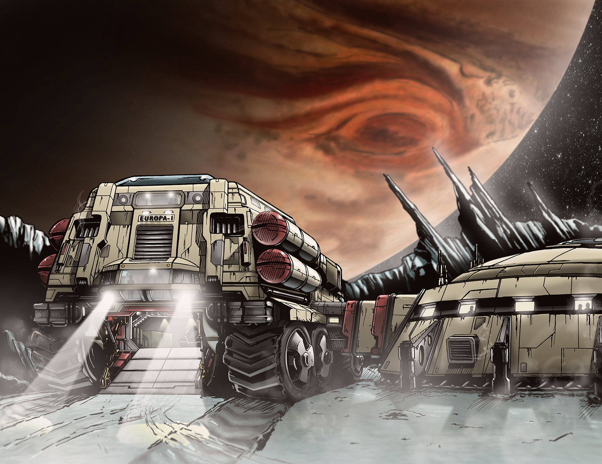 Page from Mars Vs Earth Pencils and Colors