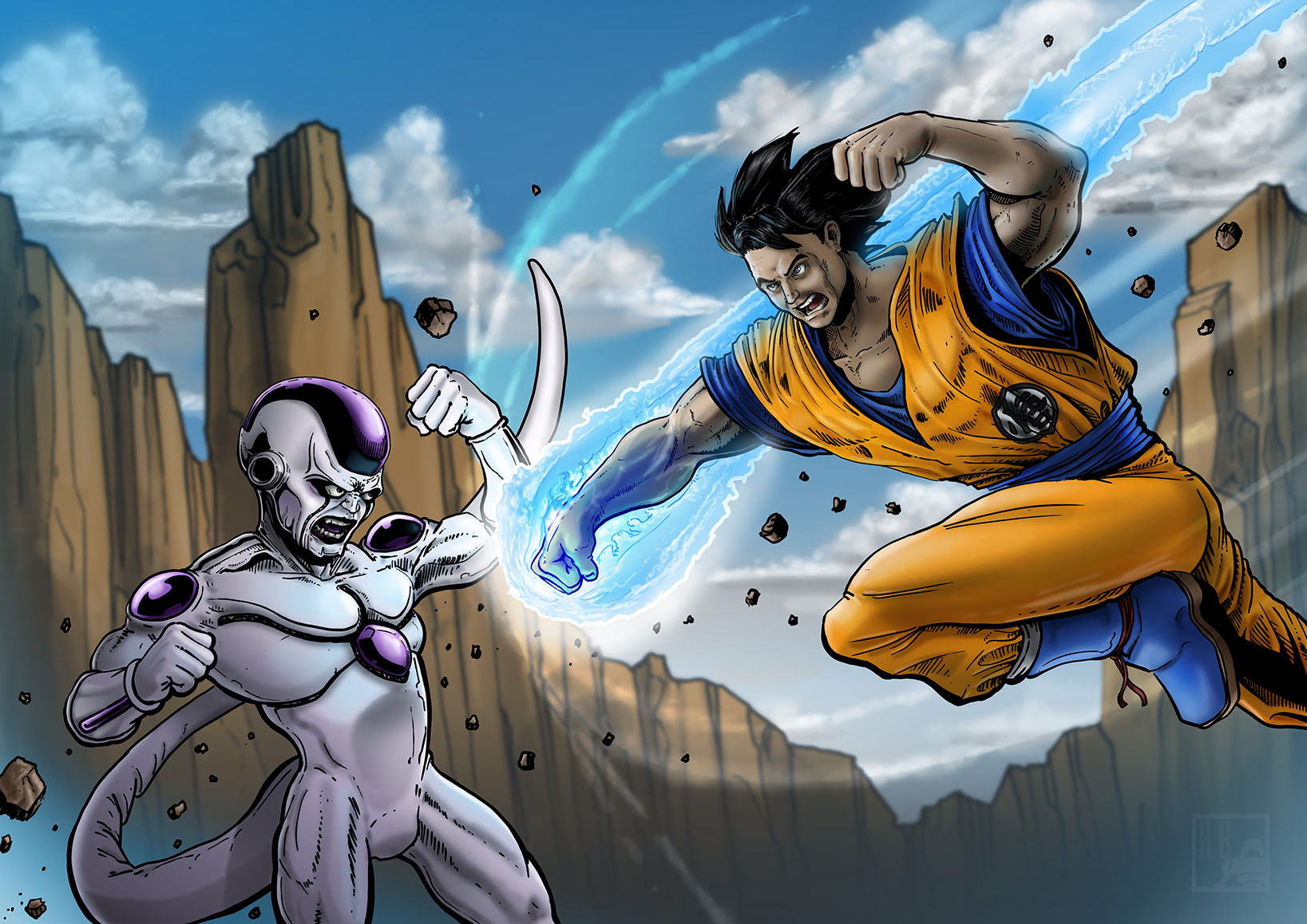 New Piece. Goku Vs Frieza. After not having time to create anything for the last two years I thought I'd warm up with this.
