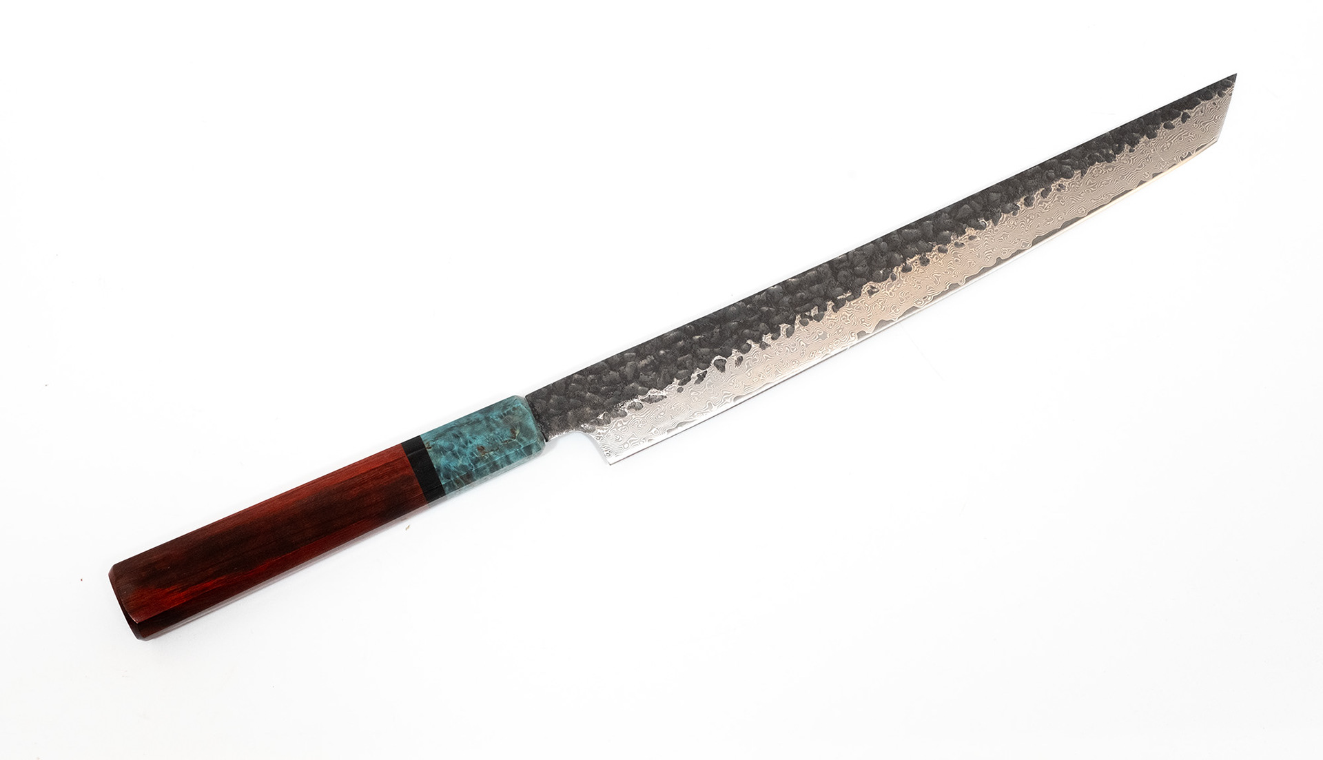 270mm - VG10 with damascus ckadding and tsuchime finish,