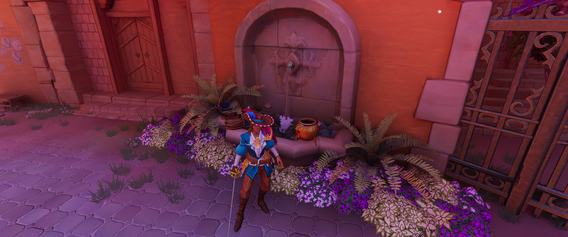 Flowerbed and kitchen assets.
