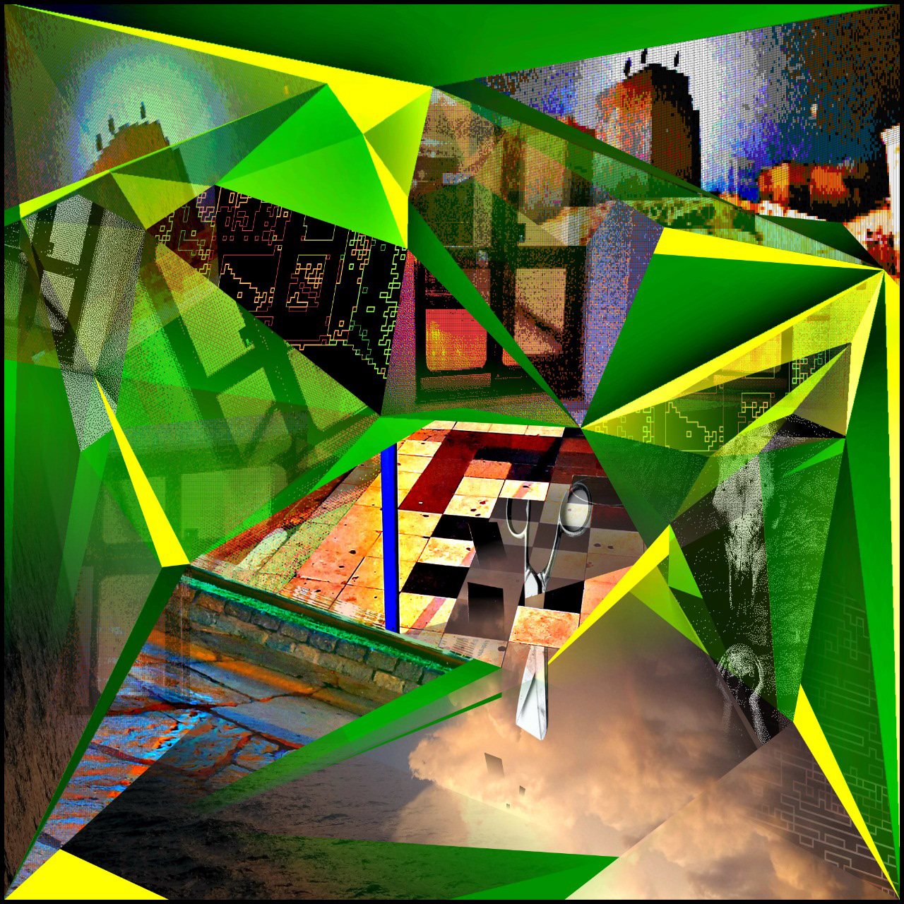 "... How, then, can I translate into words (images) the limitless Aleph, which my floundering mind can scarcely encompass?... Each thing (a mirror’s face, let us say) was infinite things, since I distinctly saw it from every angle of the universe..." This is the graphic construction of a very fleeting and intense vision. I invite you, with this rudimentary colored mirror to contemplate ... perhap El Aleph, 1945. Jorge Luis Borges By @theurbanita (2021)