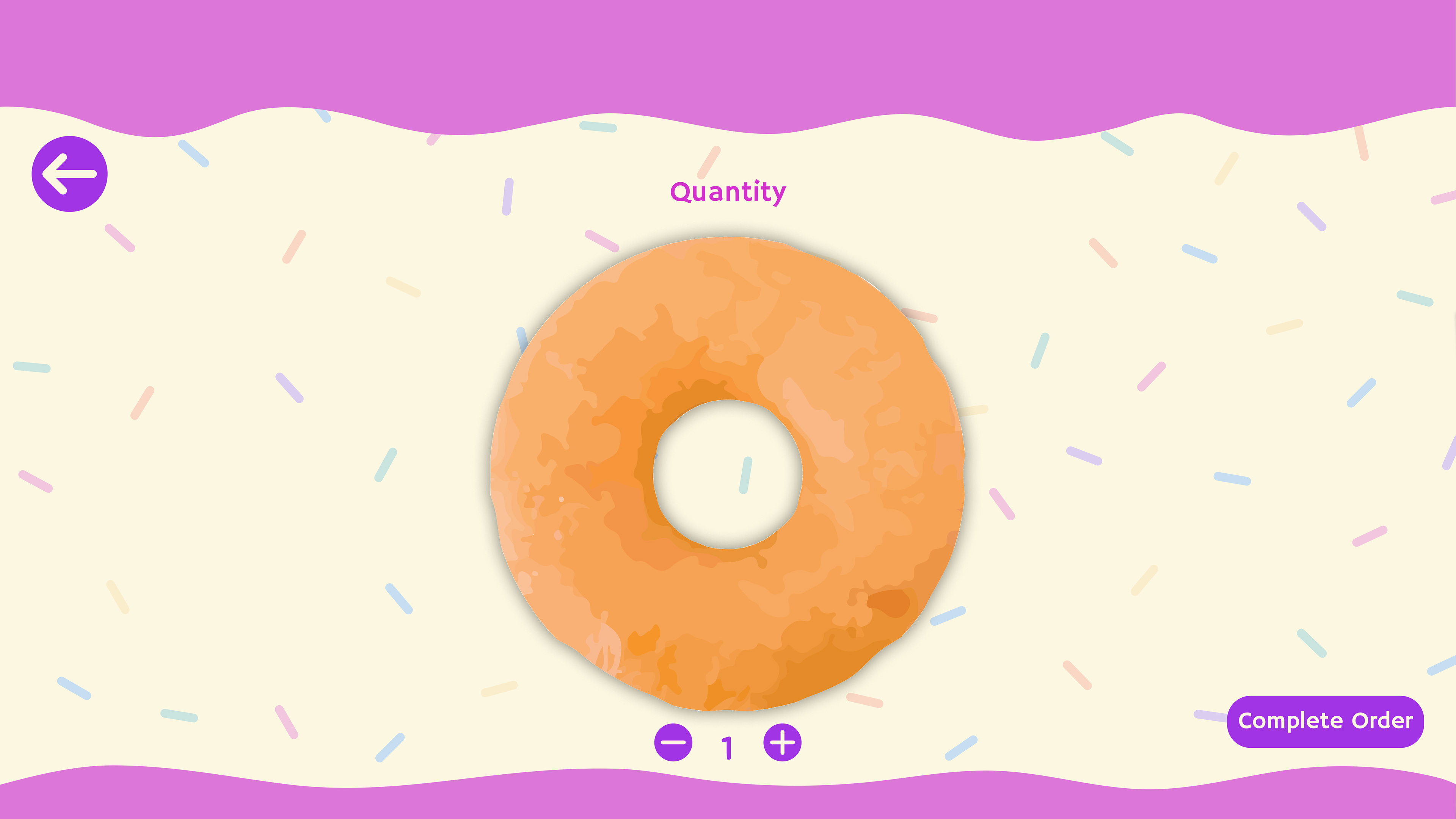 Regular Donut Quantity Screen