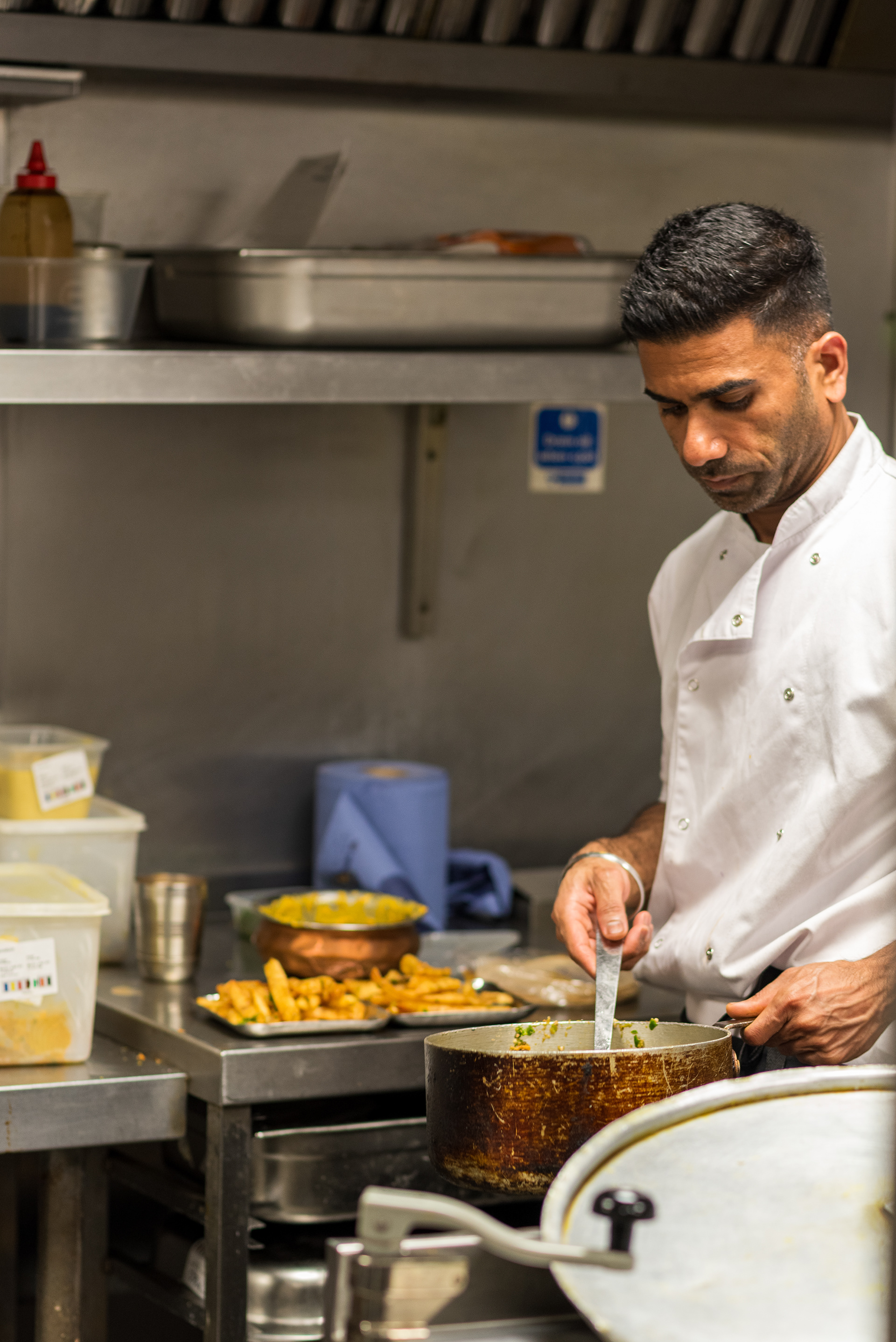 Chef at work in the Brilliant Restaurant Southall